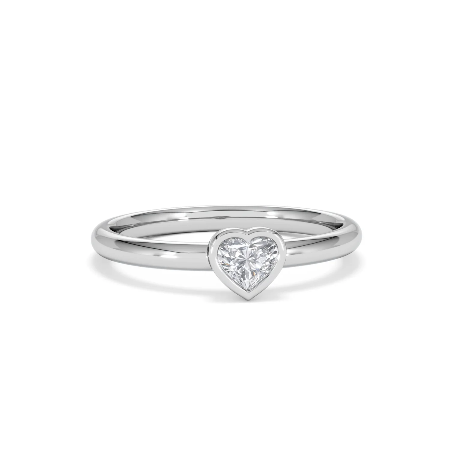 Horizon Heart Cut Lab Diamond Solitaire Ring 0.25ct H/SI in 9K White Gold - Image 12