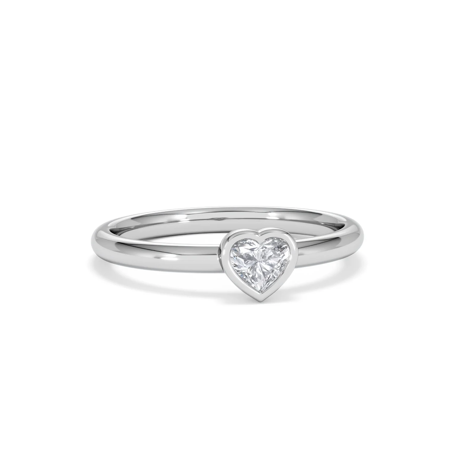 Horizon Heart Cut Lab Diamond Solitaire Ring 0.25ct H/SI in 9K White Gold - Image 13