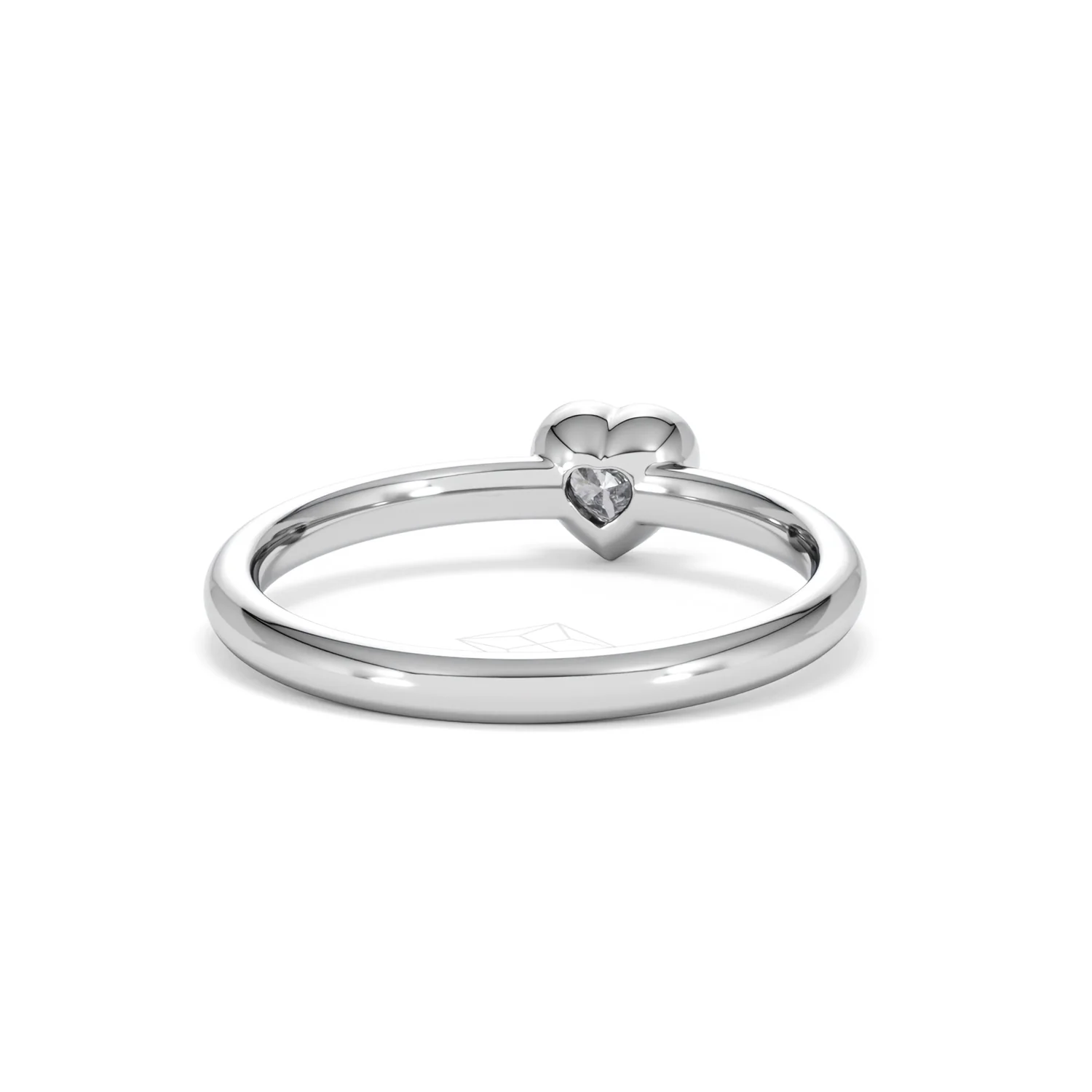 Horizon Heart Cut Lab Diamond Solitaire Ring 0.25ct H/SI in 9K White Gold - Image 47