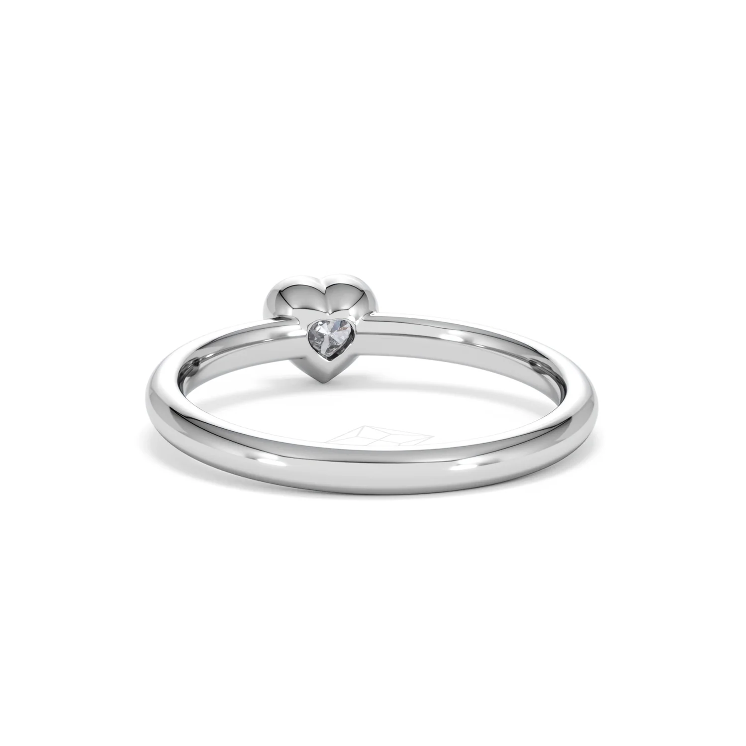 Horizon Heart Cut Lab Diamond Solitaire Ring 0.25ct H/SI in 9K White Gold - Image 53