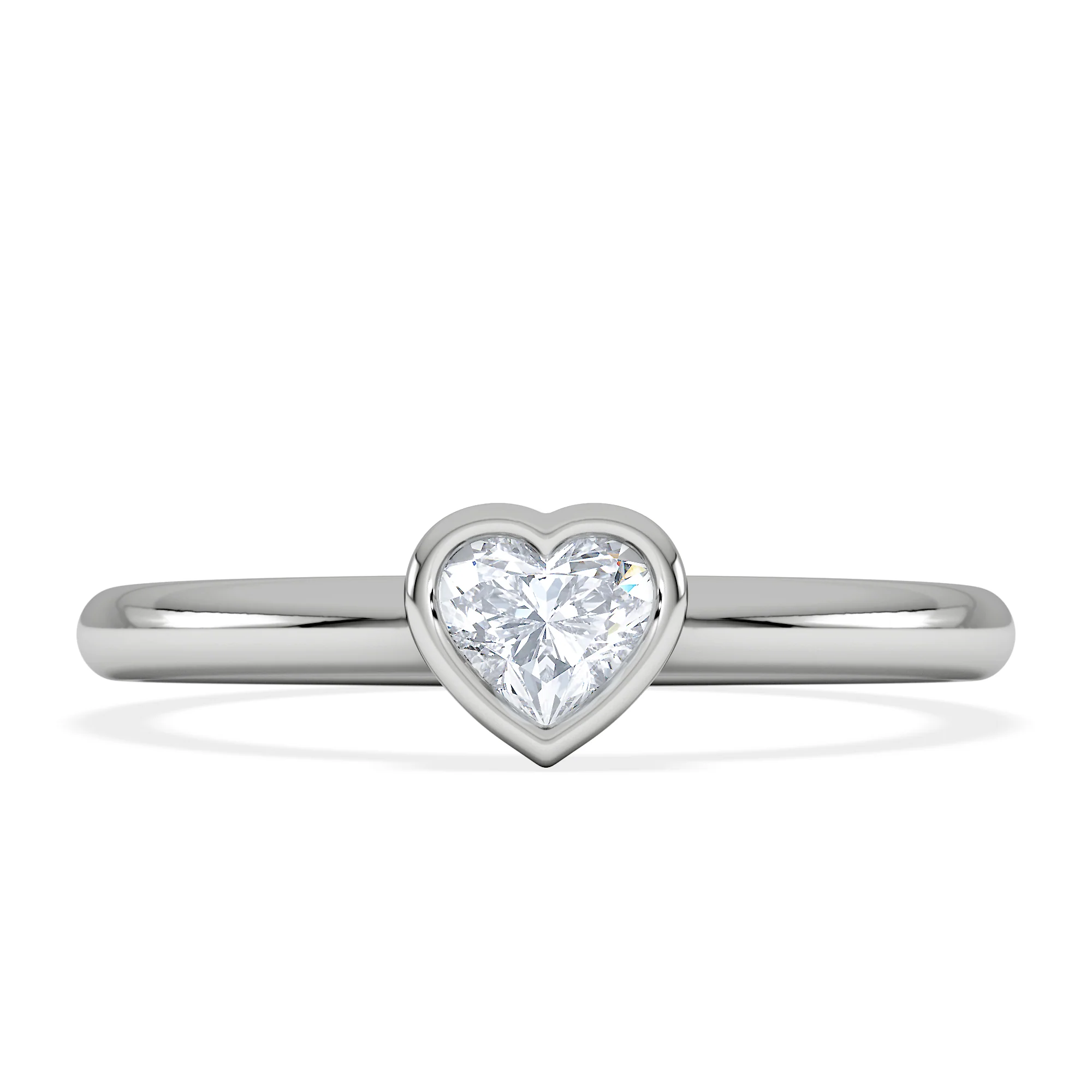 Horizon Heart Cut Lab Diamond Solitaire Ring 0.25ct H/SI in 9K White Gold - Image 7