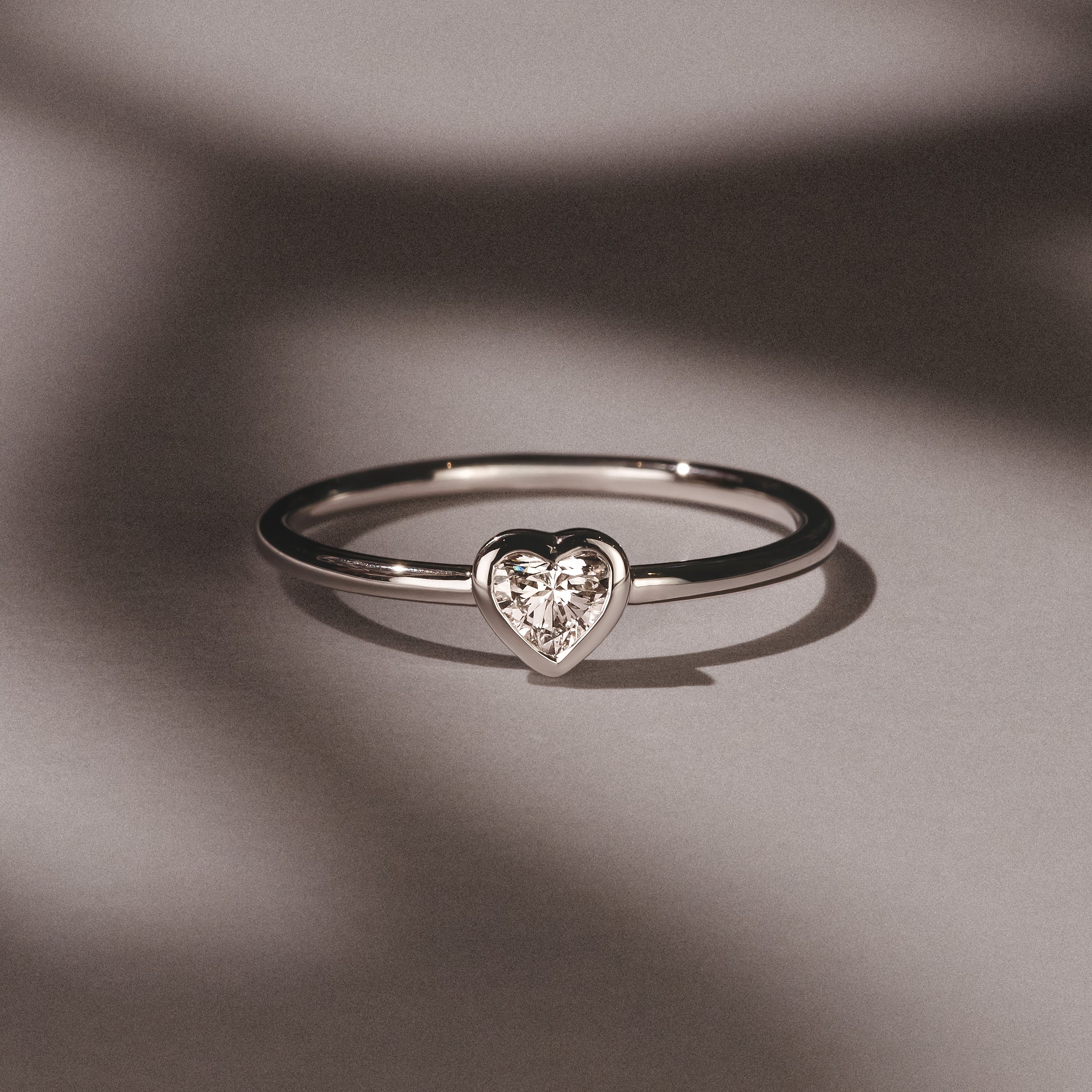 Horizon Heart Cut Lab Diamond Solitaire Ring 0.25ct H/SI in 9K White Gold - Image 8