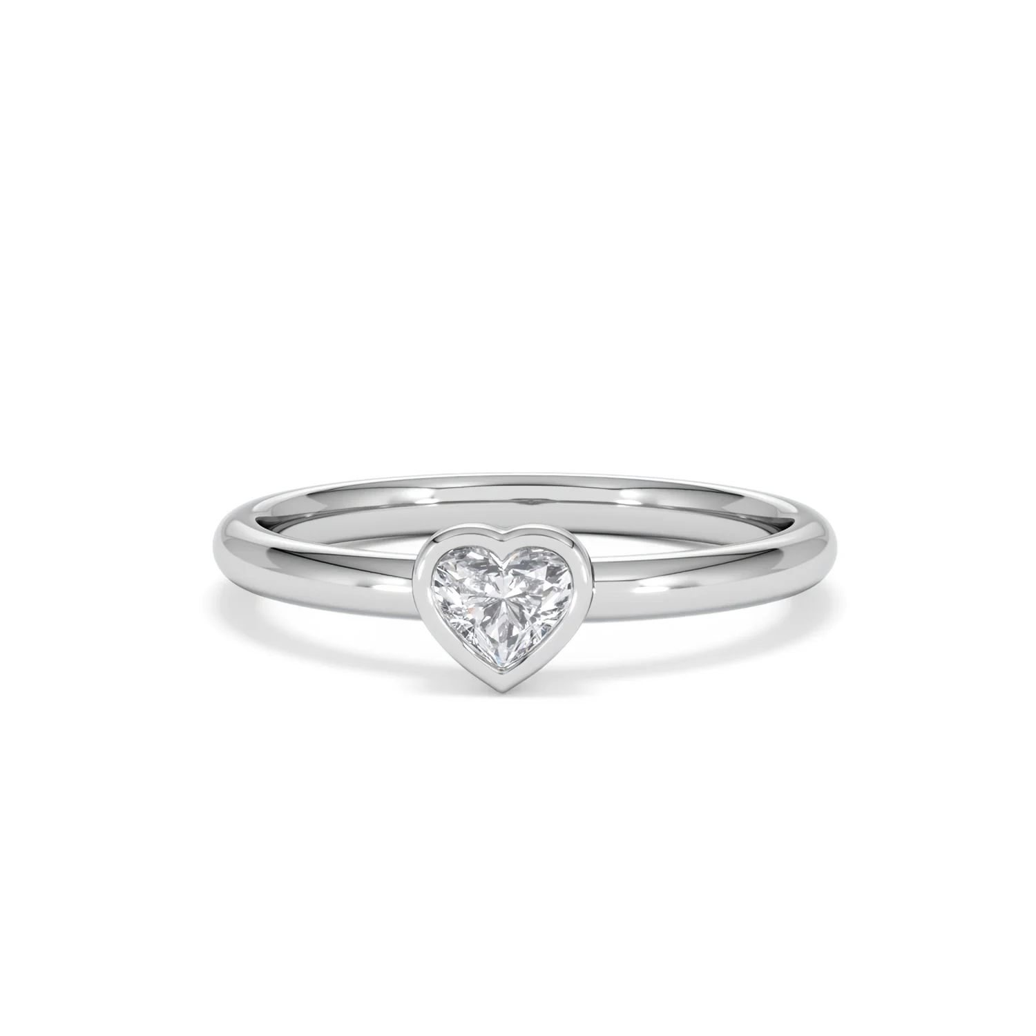 Horizon Heart Cut Lab Diamond Solitaire Ring 0.25ct H/SI in 9K White Gold - Image 89