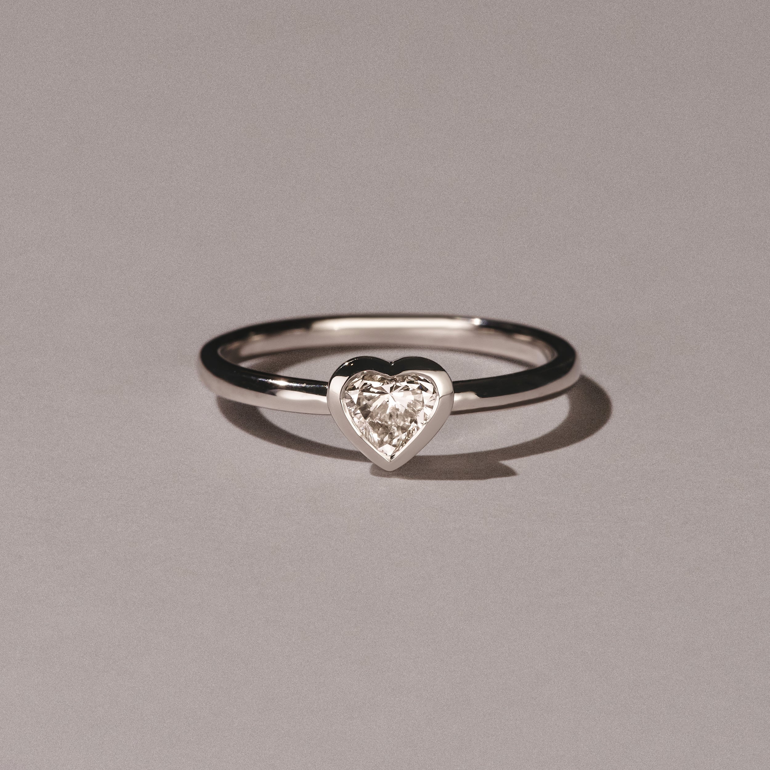 Horizon Heart Cut Lab Diamond Solitaire Ring 0.50ct H/SI in 9K White Gold - Image 6