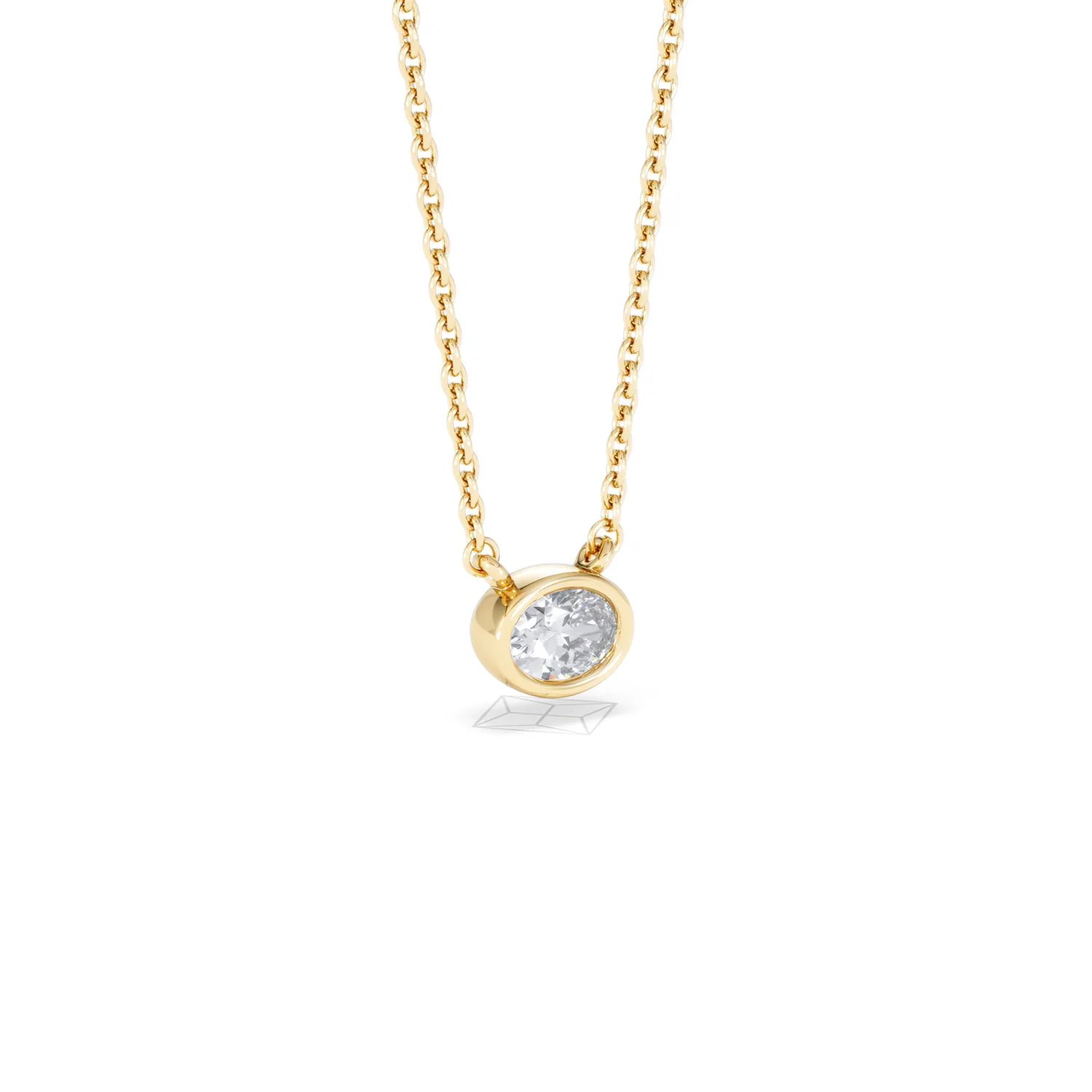 Horizon Oval Cut Lab Diamond Solitaire Necklace 0.25ct H/SI in 18k Gold Vermeil - Image 17