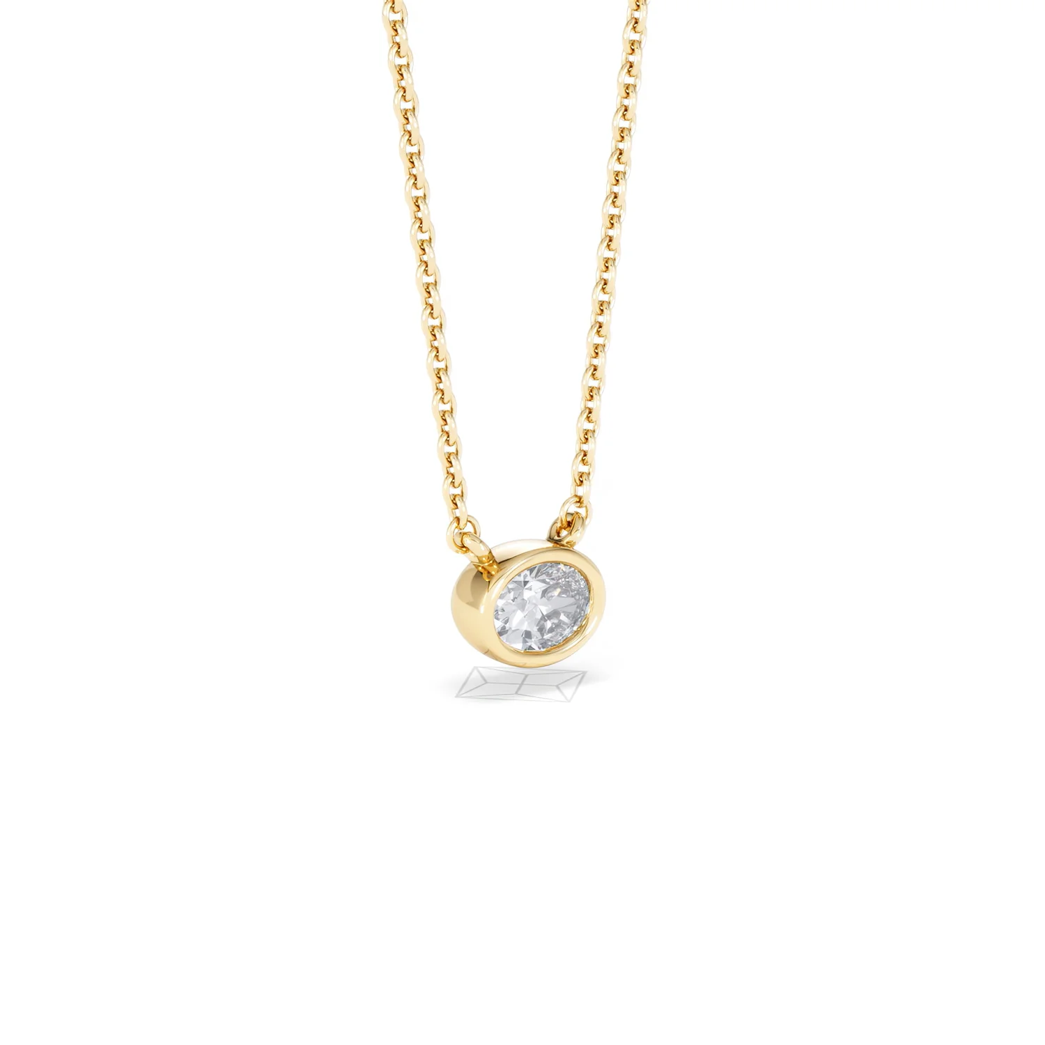 Horizon Oval Cut Lab Diamond Solitaire Necklace 0.25ct H/SI in 18k Gold Vermeil - Image 18