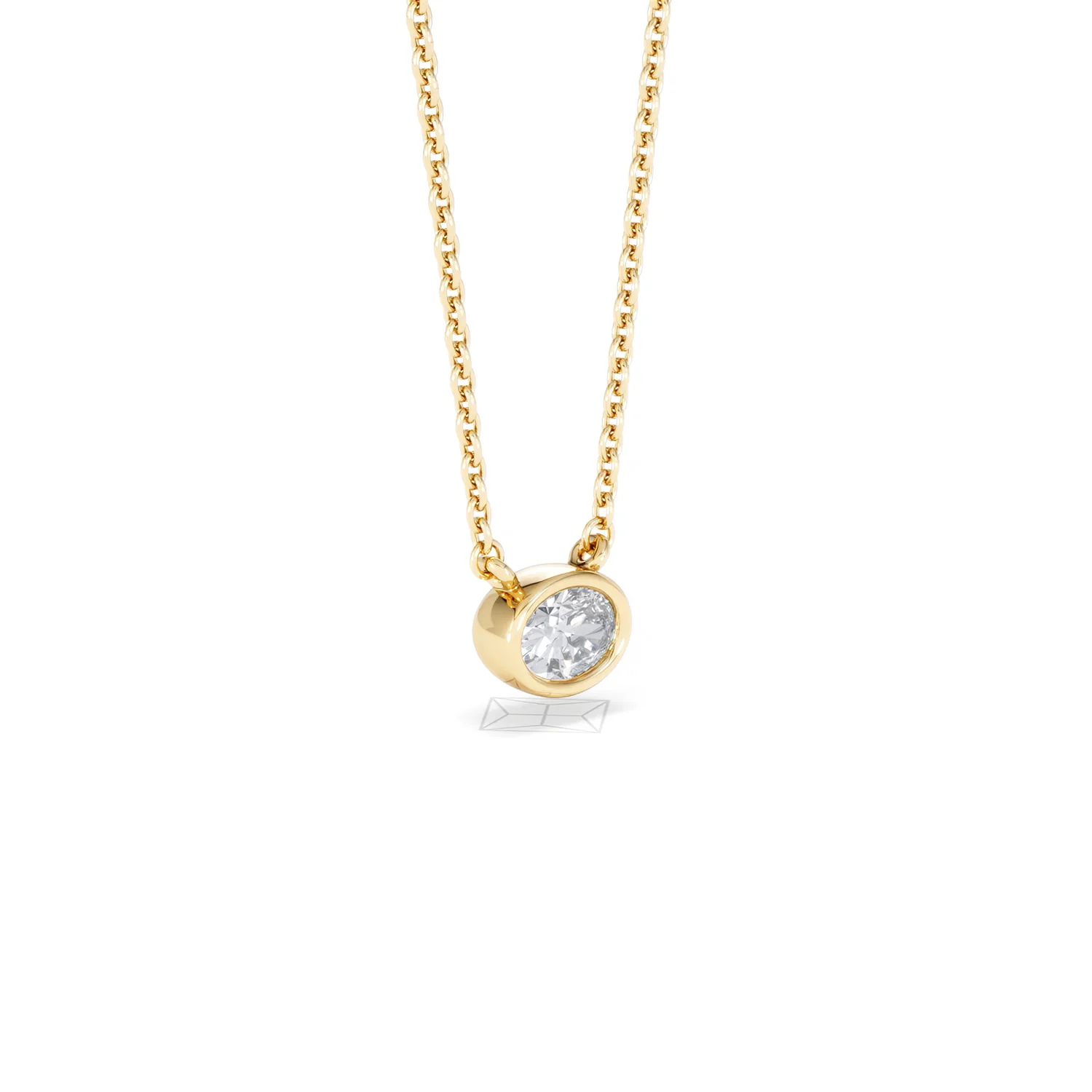 Horizon Oval Cut Lab Diamond Solitaire Necklace 0.25ct H/SI in 18k Gold Vermeil - Image 19