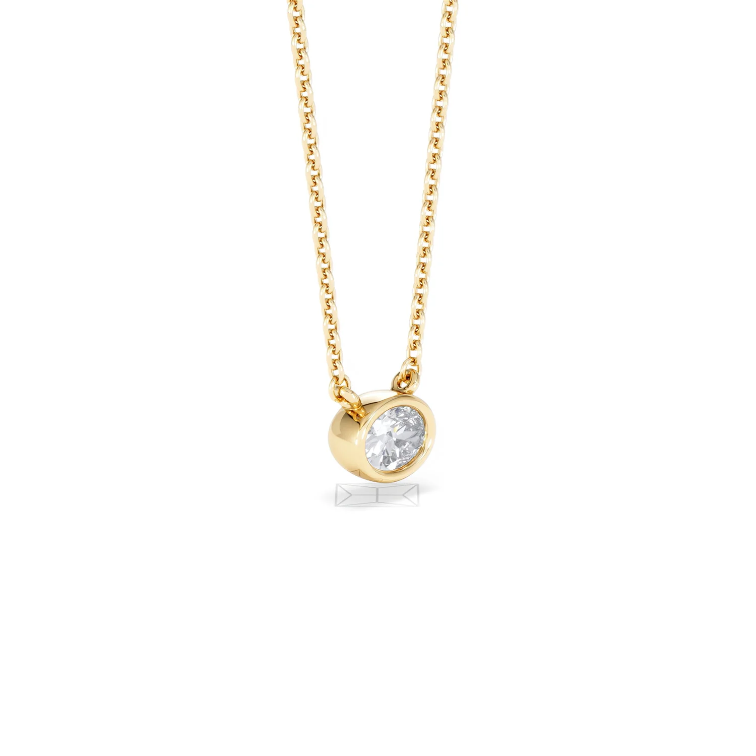 Horizon Oval Cut Lab Diamond Solitaire Necklace 0.25ct H/SI in 18k Gold Vermeil - Image 20