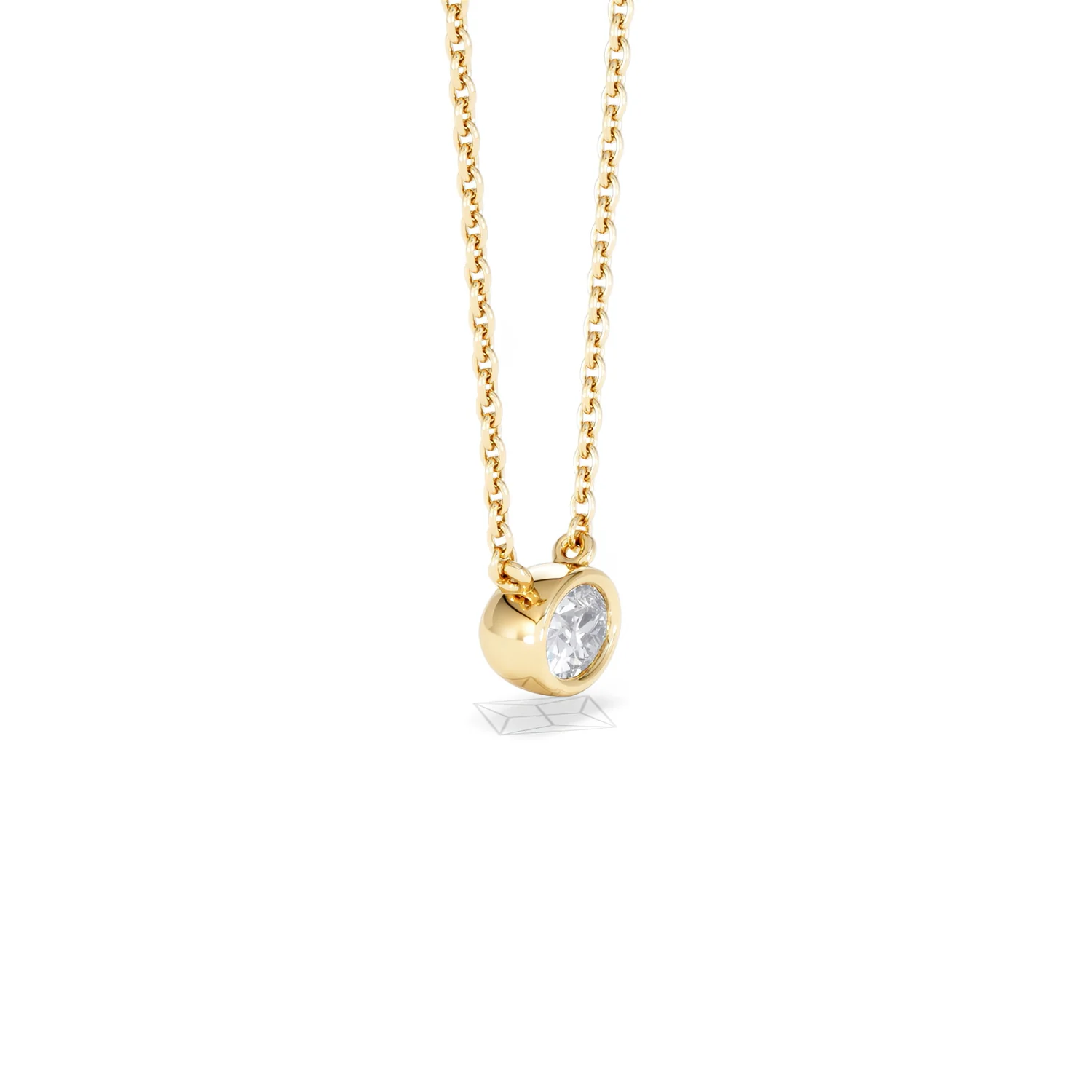 Horizon Oval Cut Lab Diamond Solitaire Necklace 0.25ct H/SI in 18k Gold Vermeil - Image 23