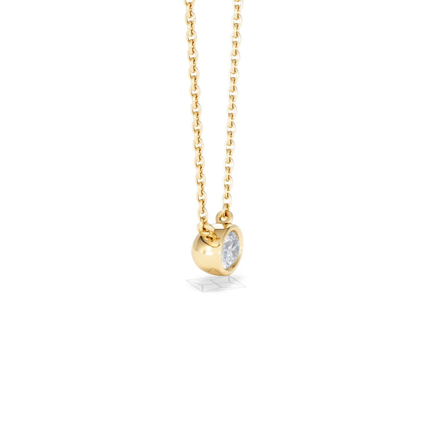 Horizon Oval Cut Lab Diamond Solitaire Necklace 0.25ct H/SI in 18k Gold Vermeil - Image 25