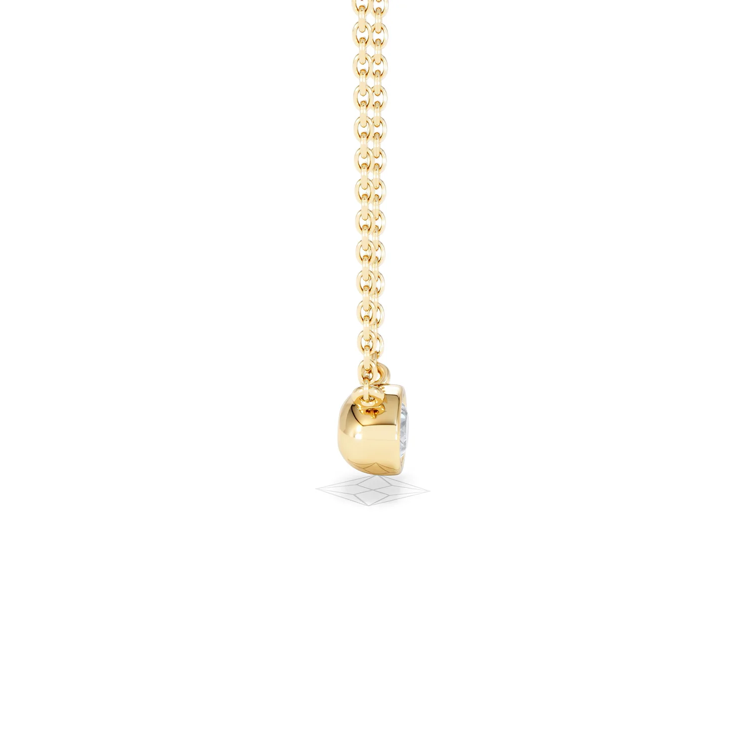 Horizon Oval Cut Lab Diamond Solitaire Necklace 0.25ct H/SI in 18k Gold Vermeil - Image 29