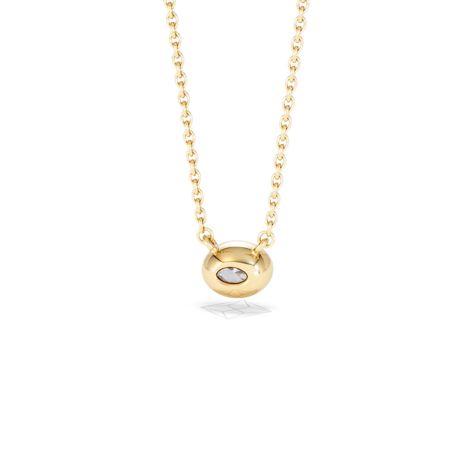 Horizon Oval Cut Lab Diamond Solitaire Necklace 0.25ct H/SI in 18k Gold Vermeil - Image 47
