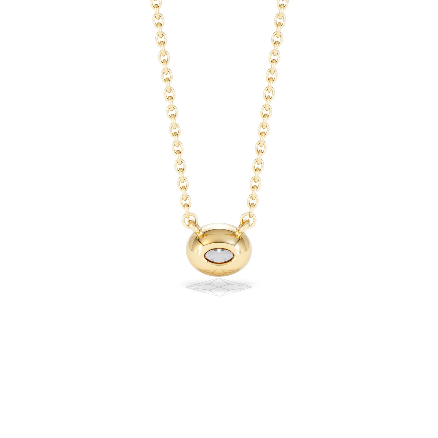 Horizon Oval Cut Lab Diamond Solitaire Necklace 0.25ct H/SI in 18k Gold Vermeil - Image 50