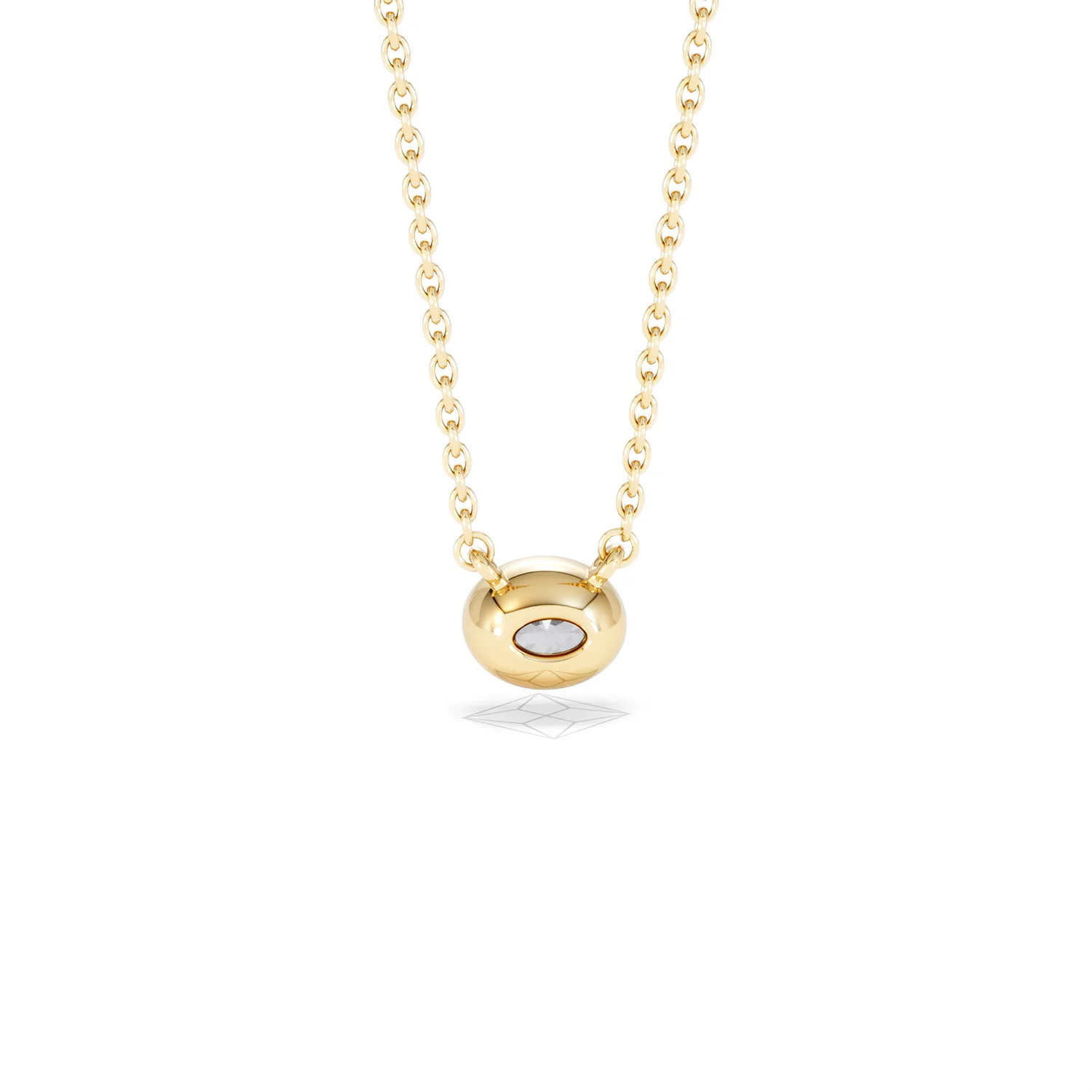 Horizon Oval Cut Lab Diamond Solitaire Necklace 0.25ct H/SI in 18k Gold Vermeil - Image 51
