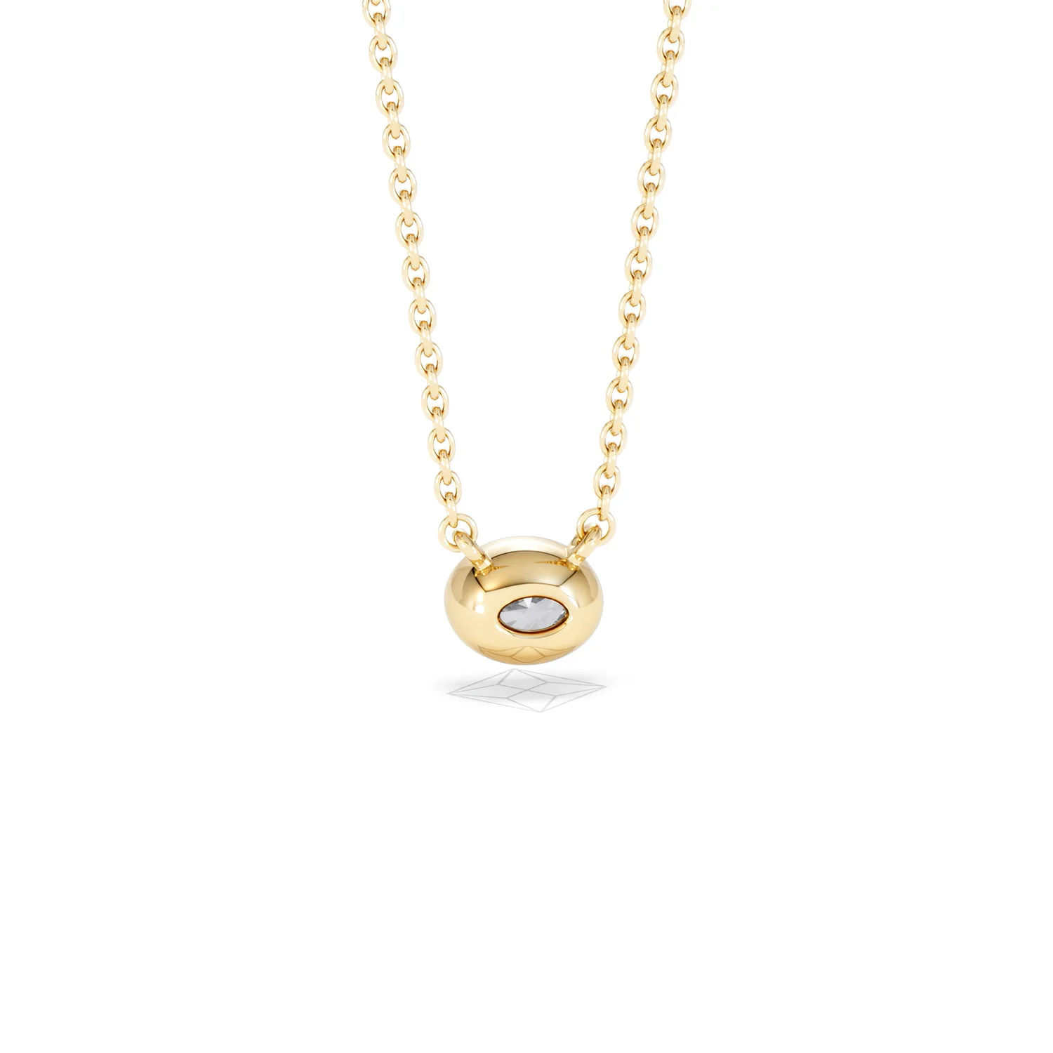 Horizon Oval Cut Lab Diamond Solitaire Necklace 0.25ct H/SI in 18k Gold Vermeil - Image 52