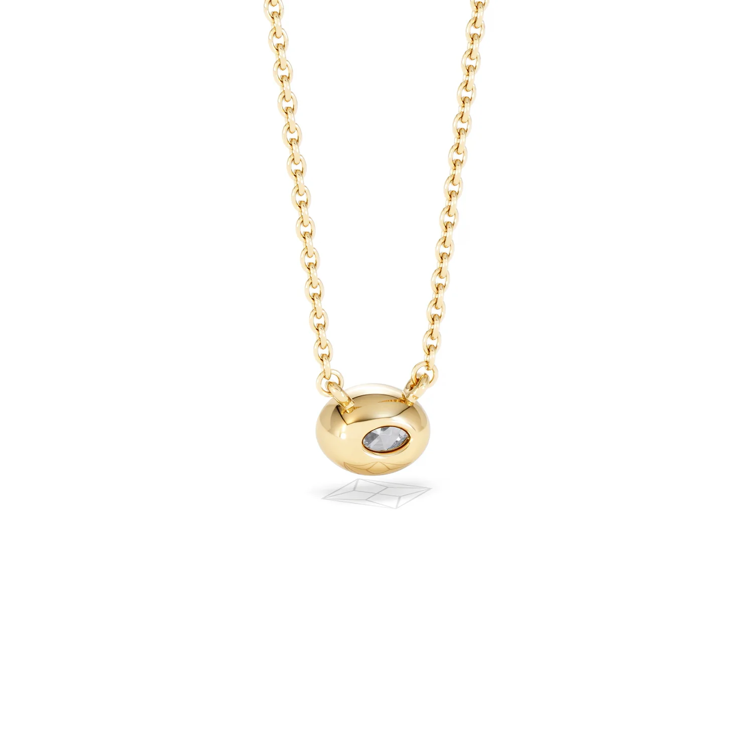 Horizon Oval Cut Lab Diamond Solitaire Necklace 0.25ct H/SI in 18k Gold Vermeil - Image 54