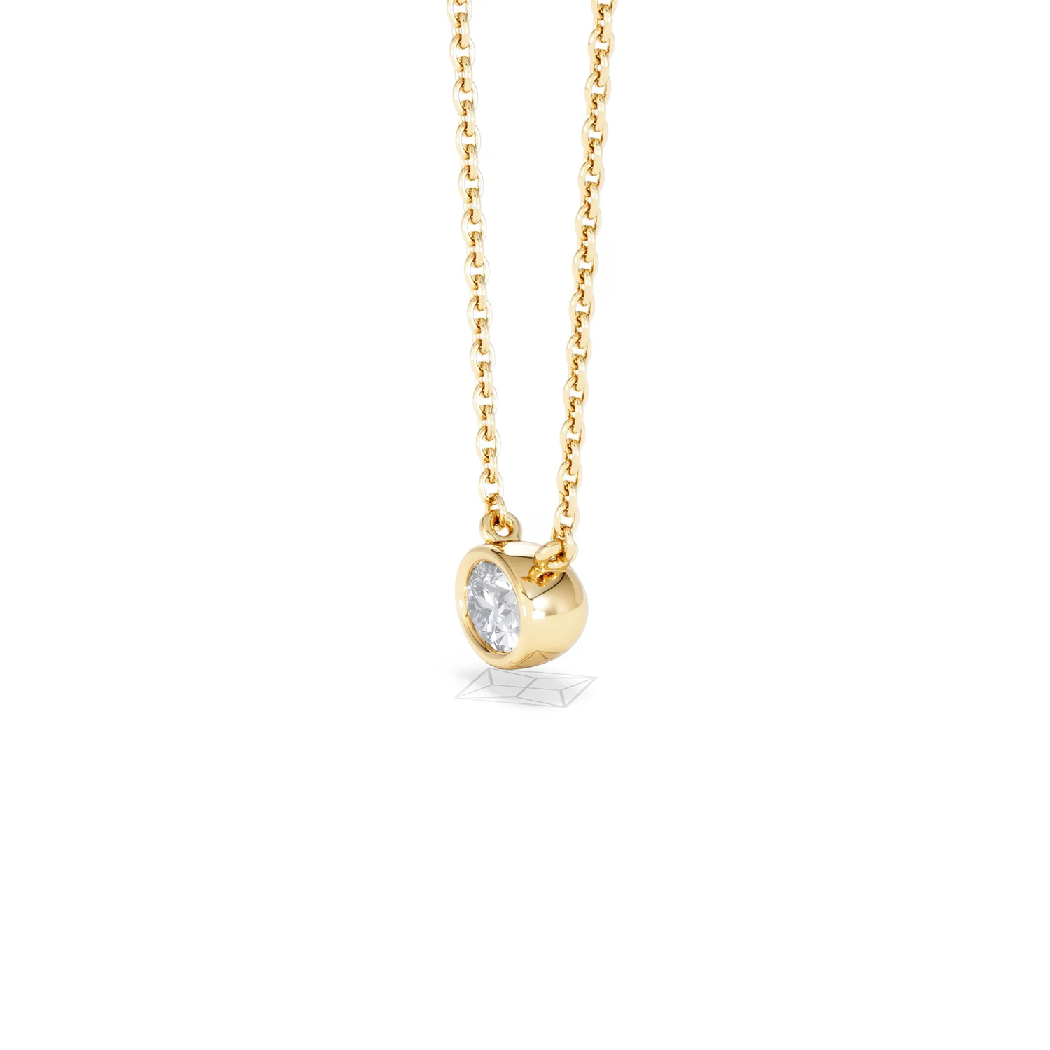 Horizon Oval Cut Lab Diamond Solitaire Necklace 0.25ct H/SI in 18k Gold Vermeil - Image 76