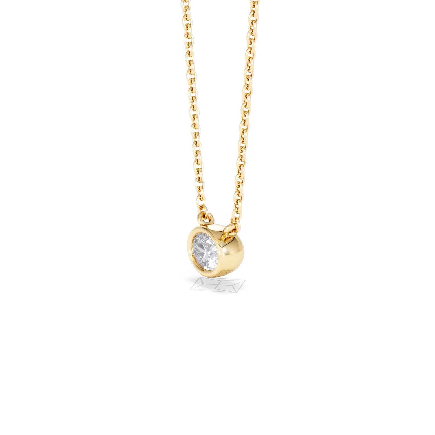 Horizon Oval Cut Lab Diamond Solitaire Necklace 0.25ct H/SI in 18k Gold Vermeil - Image 77