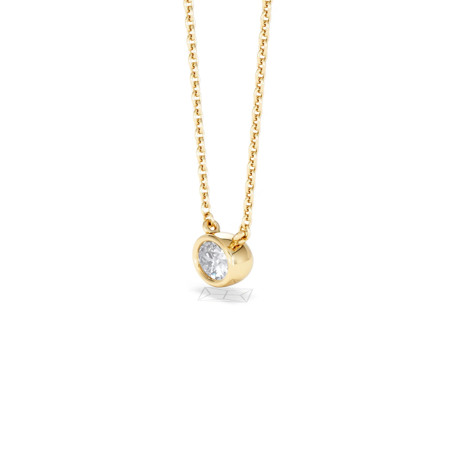 Horizon Oval Cut Lab Diamond Solitaire Necklace 0.25ct H/SI in 18k Gold Vermeil - Image 78