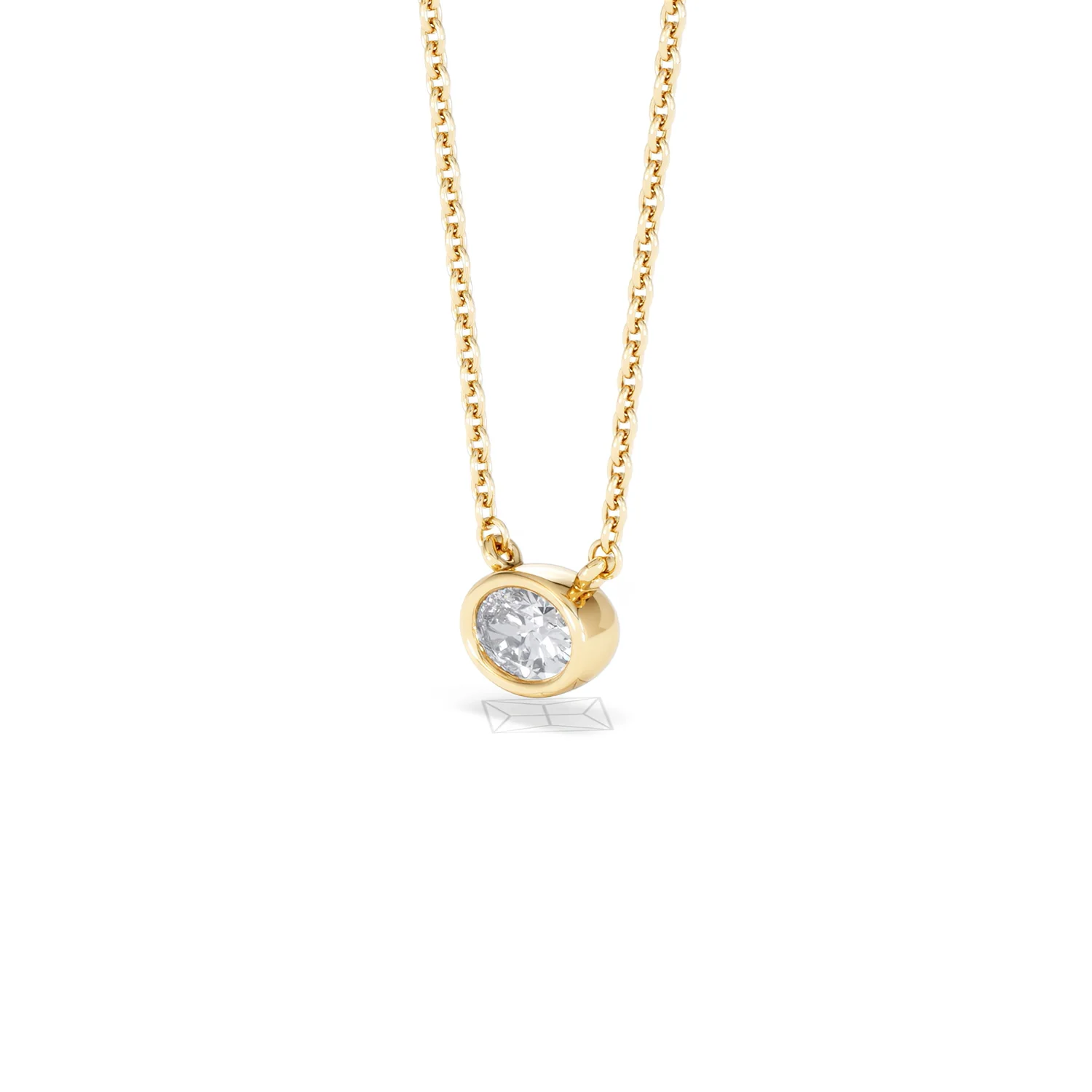 Horizon Oval Cut Lab Diamond Solitaire Necklace 0.25ct H/SI in 18k Gold Vermeil - Image 81