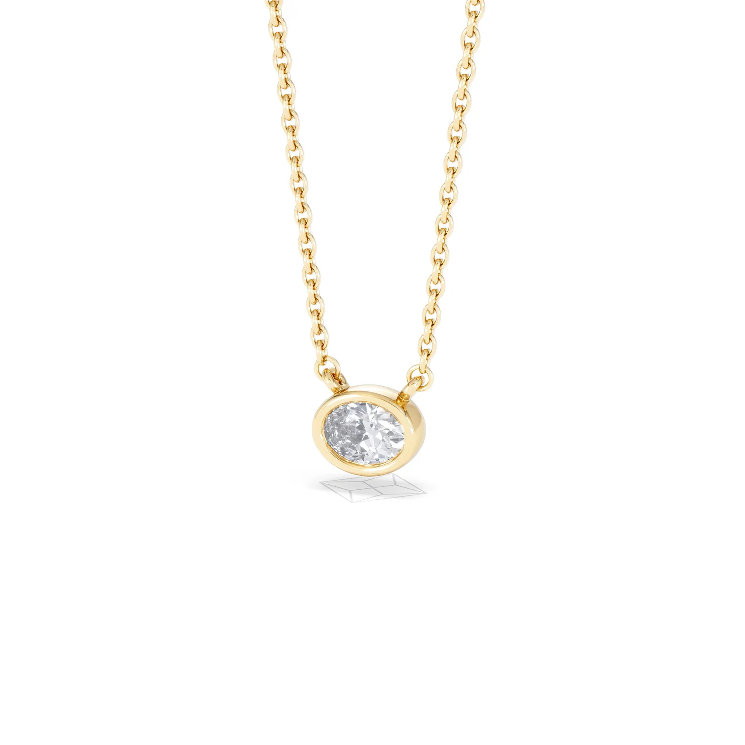 Horizon Oval Cut Lab Diamond Solitaire Necklace 0.25ct H/SI in 18k Gold Vermeil - Image 85