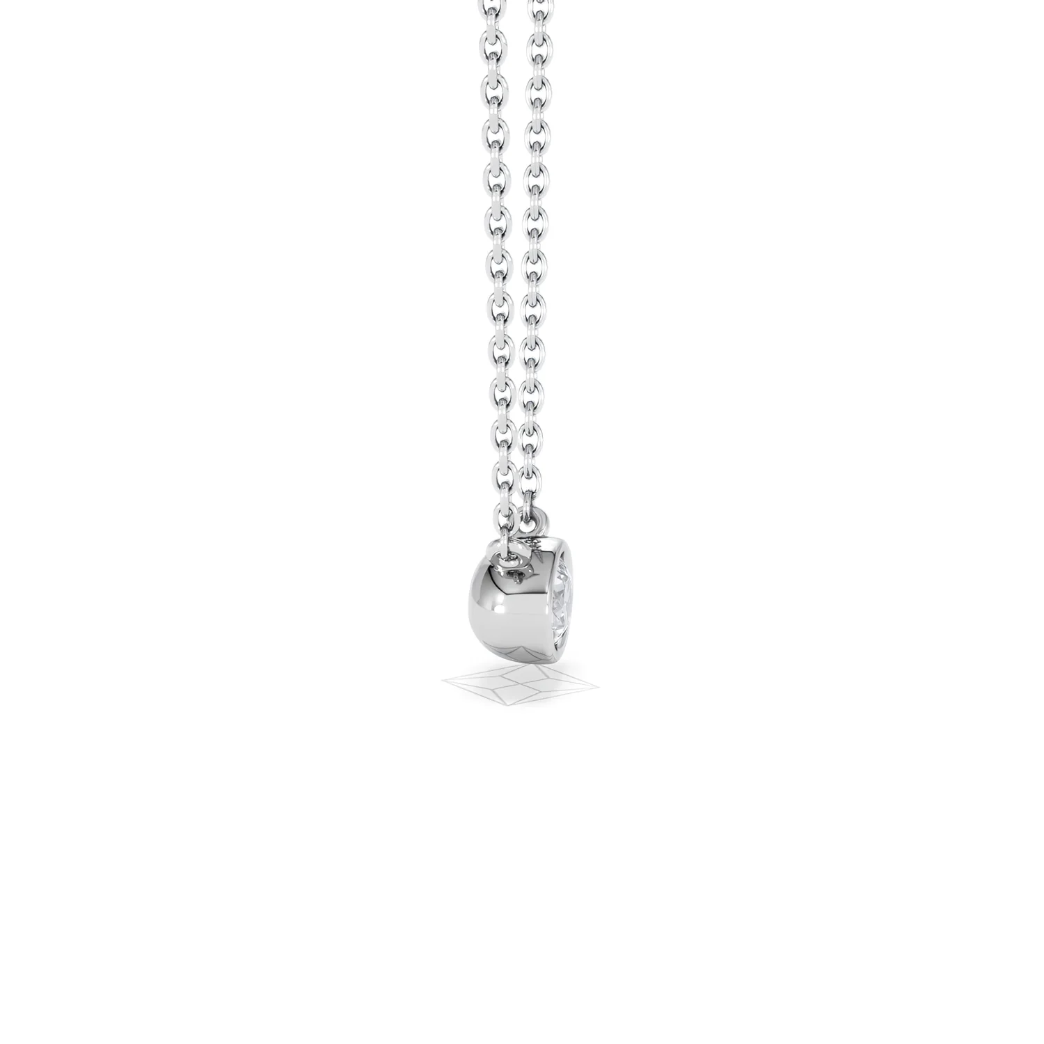 Horizon Oval Cut Lab Diamond Solitaire Necklace 0.25ct H/SI in 9K White Gold - Image 28