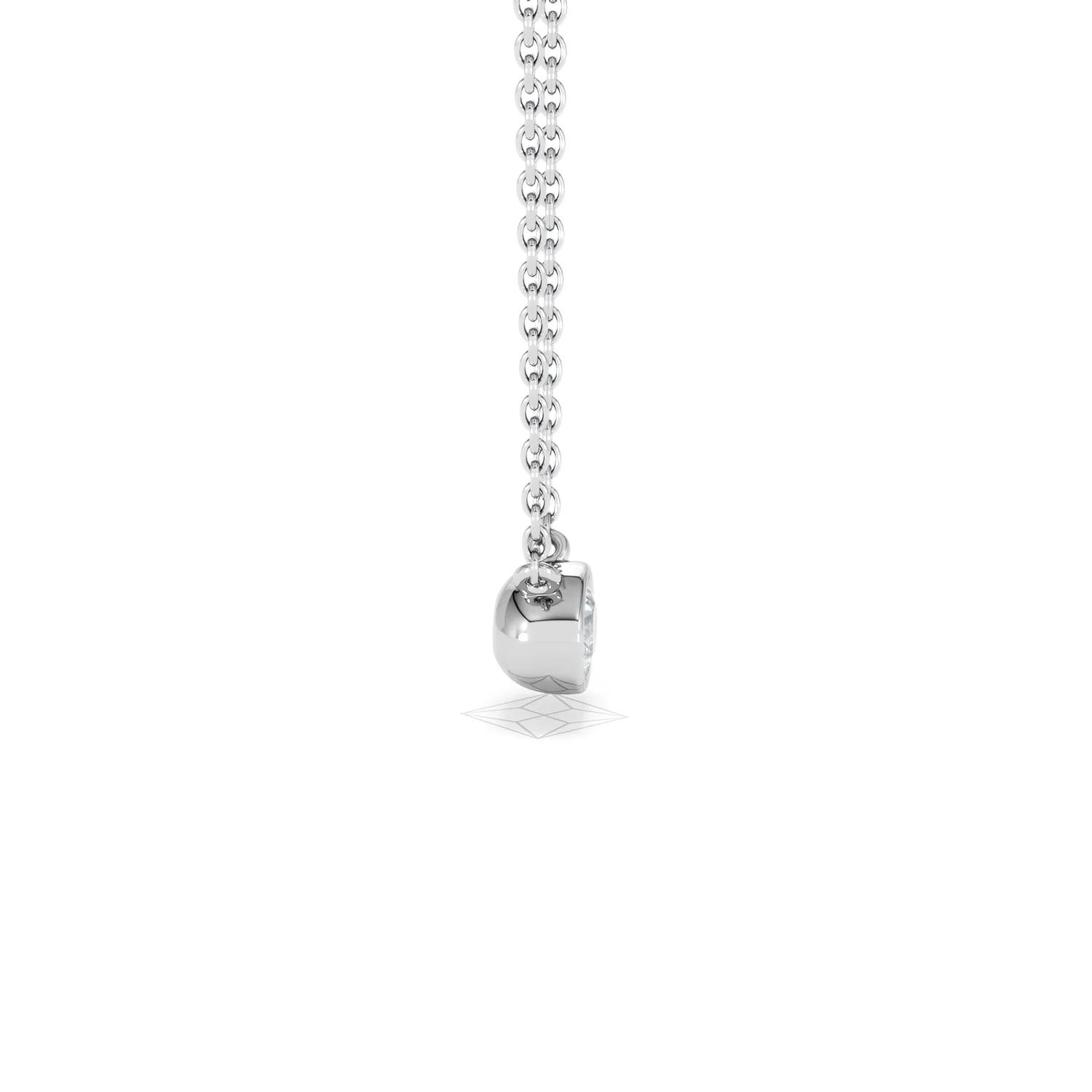 Horizon Oval Cut Lab Diamond Solitaire Necklace 0.25ct H/SI in 9K White Gold - Image 29