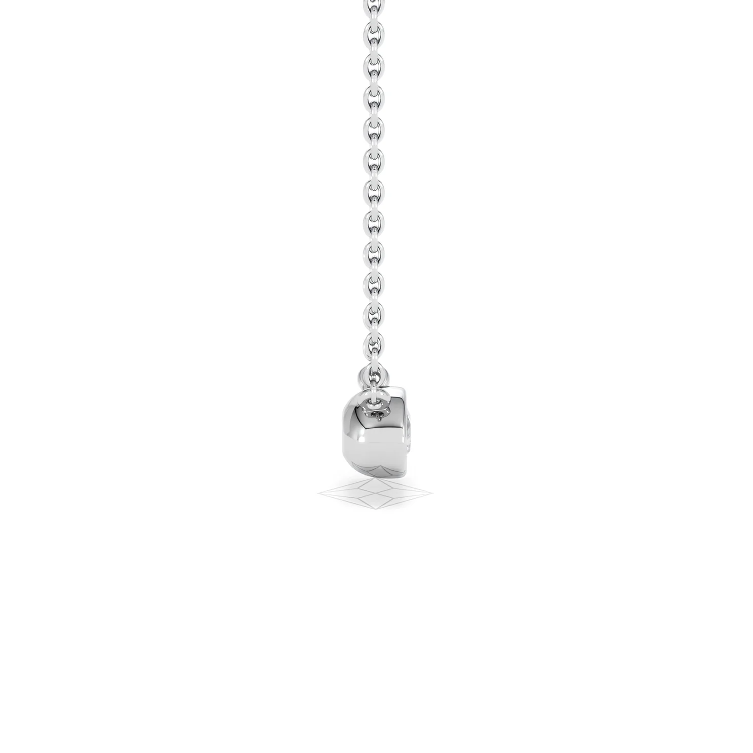 Horizon Oval Cut Lab Diamond Solitaire Necklace 0.25ct H/SI in 9K White Gold - Image 30