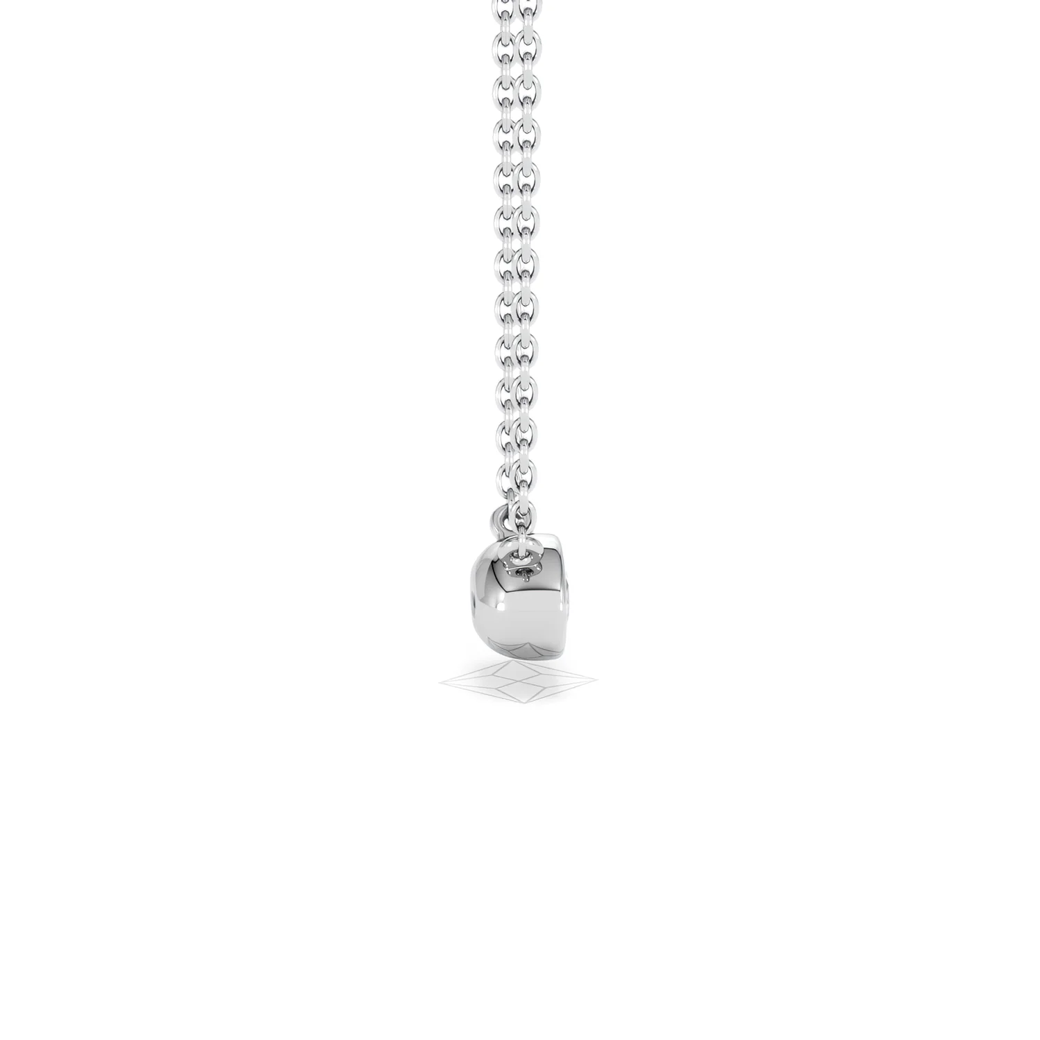 Horizon Oval Cut Lab Diamond Solitaire Necklace 0.25ct H/SI in 9K White Gold - Image 31
