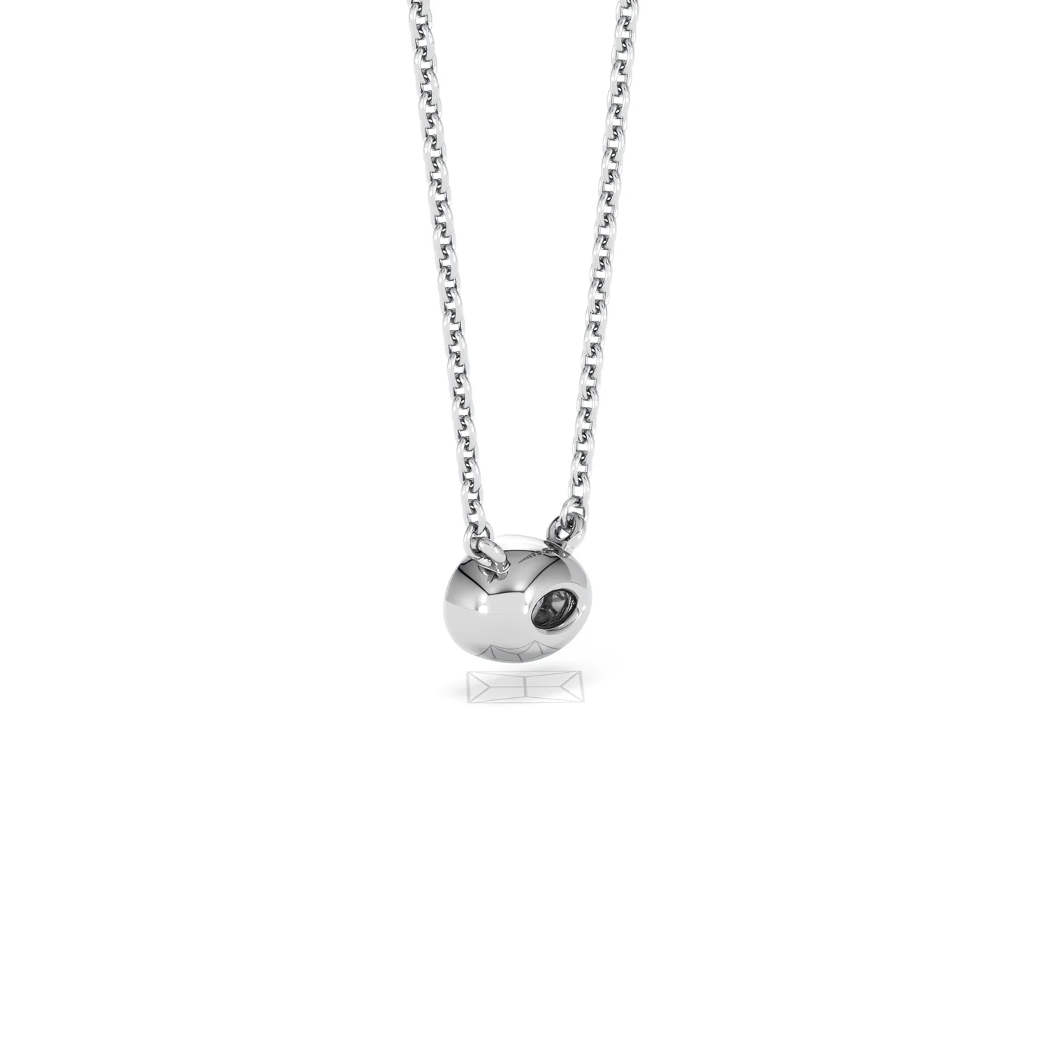 Horizon Oval Cut Lab Diamond Solitaire Necklace 0.25ct H/SI in 9K White Gold - Image 60