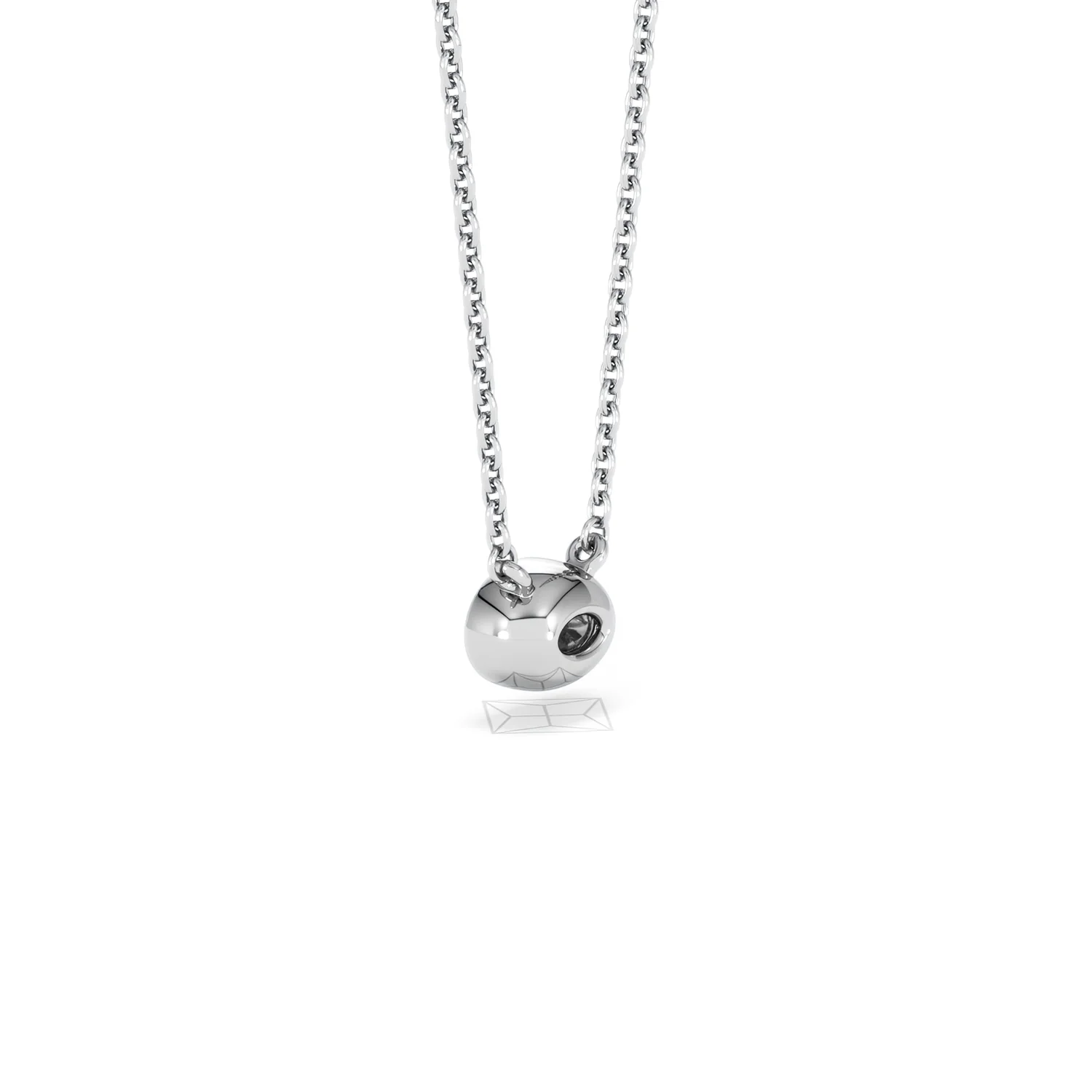 Horizon Oval Cut Lab Diamond Solitaire Necklace 0.25ct H/SI in 9K White Gold - Image 61