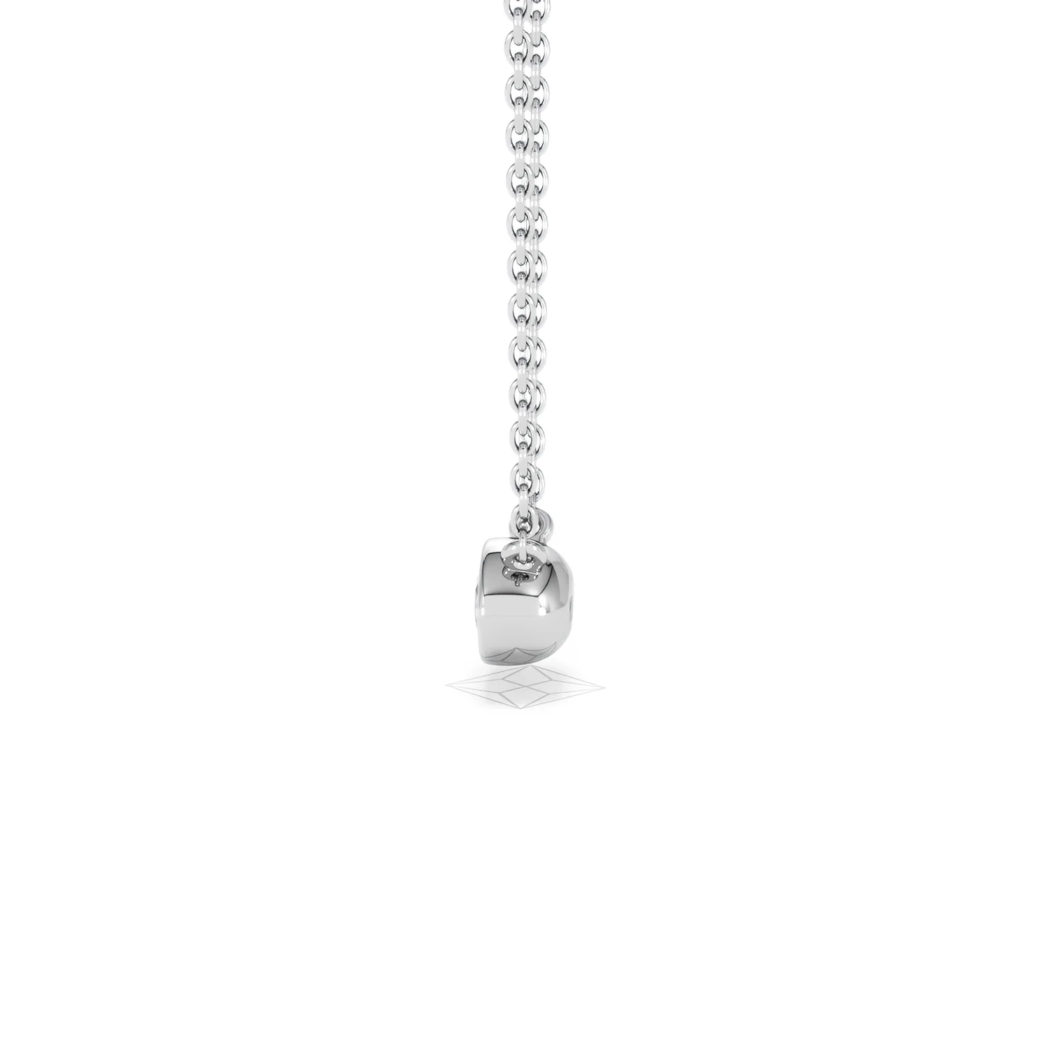 Horizon Oval Cut Lab Diamond Solitaire Necklace 0.25ct H/SI in 9K White Gold - Image 69