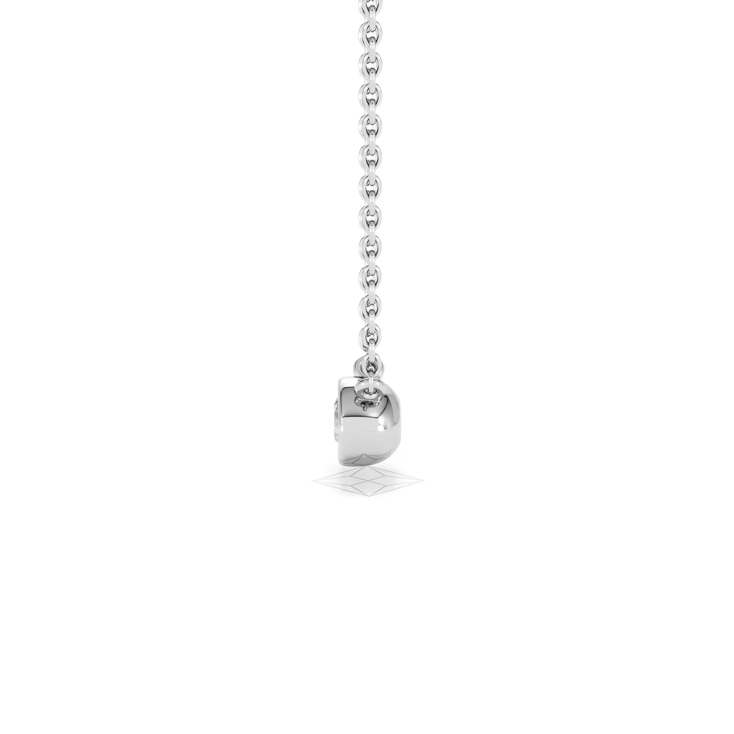 Horizon Oval Cut Lab Diamond Solitaire Necklace 0.25ct H/SI in 9K White Gold - Image 70