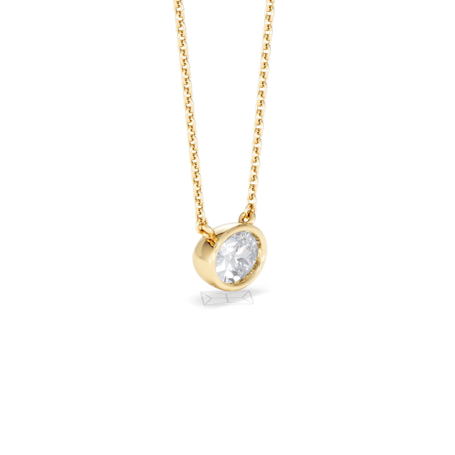 Horizon Oval Cut Lab Diamond Solitaire Necklace 0.50ct H/SI in 9K Gold - Image 21