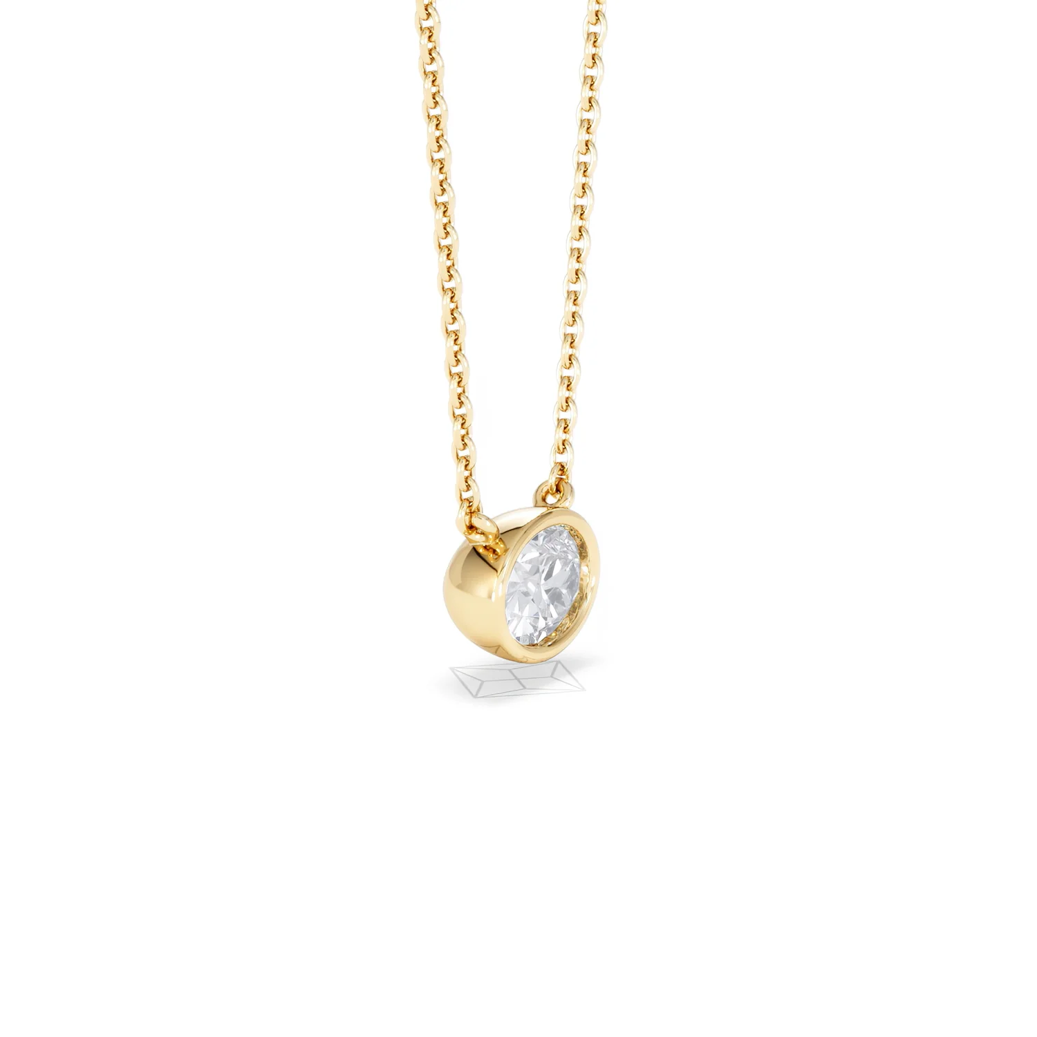 Horizon Oval Cut Lab Diamond Solitaire Necklace 0.50ct H/SI in 9K Gold - Image 23