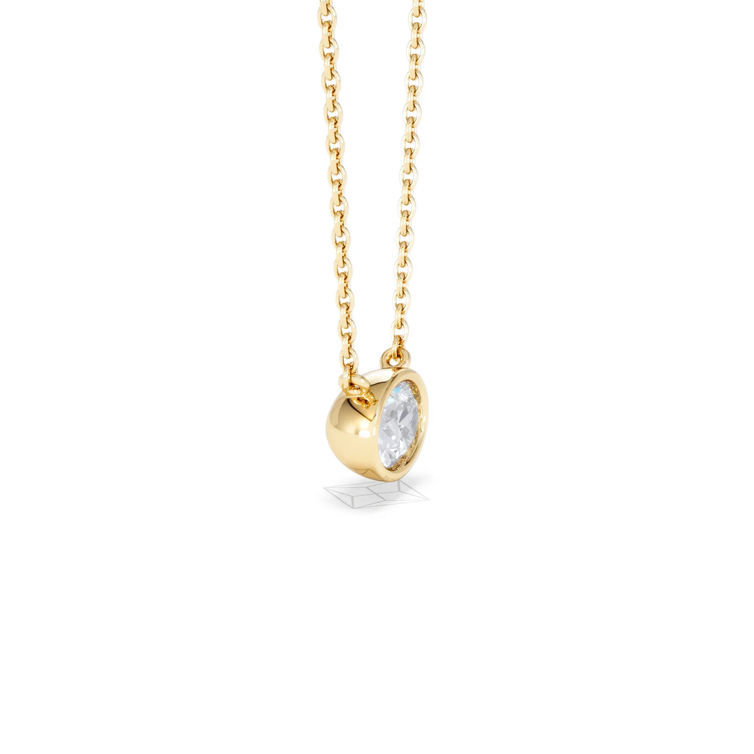 Horizon Oval Cut Lab Diamond Solitaire Necklace 0.50ct H/SI in 9K Gold - Image 25