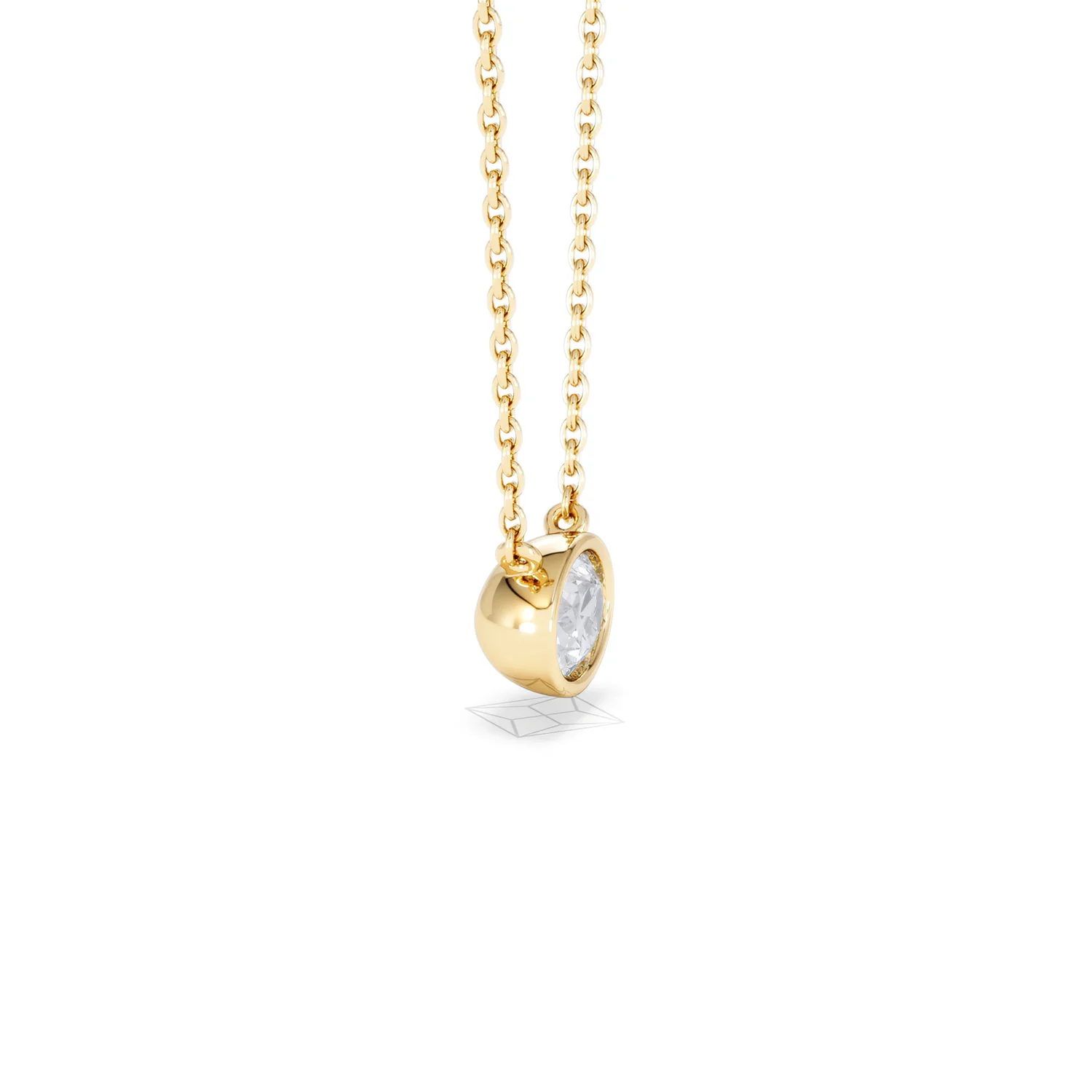 Horizon Oval Cut Lab Diamond Solitaire Necklace 0.50ct H/SI in 9K Gold - Image 26