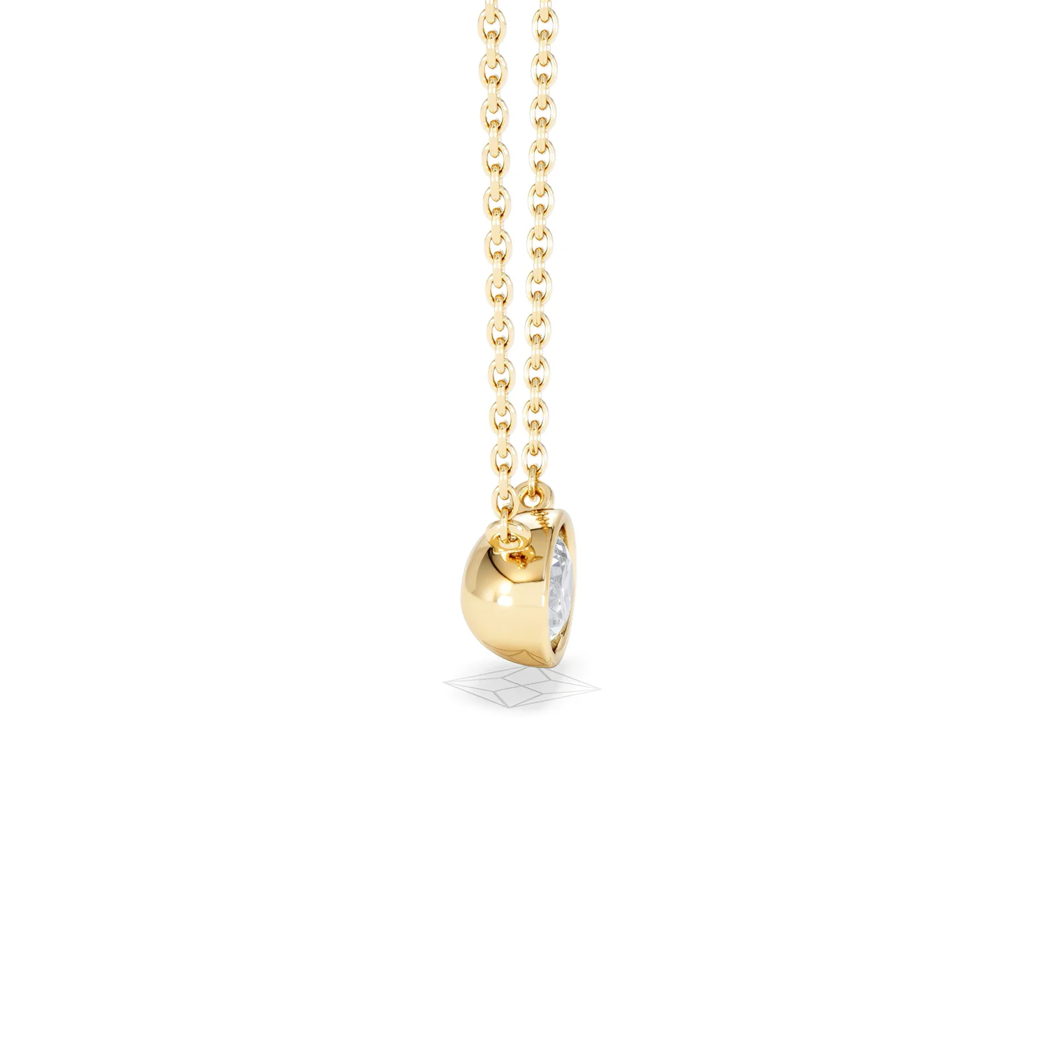 Horizon Oval Cut Lab Diamond Solitaire Necklace 0.50ct H/SI in 9K Gold - Image 28