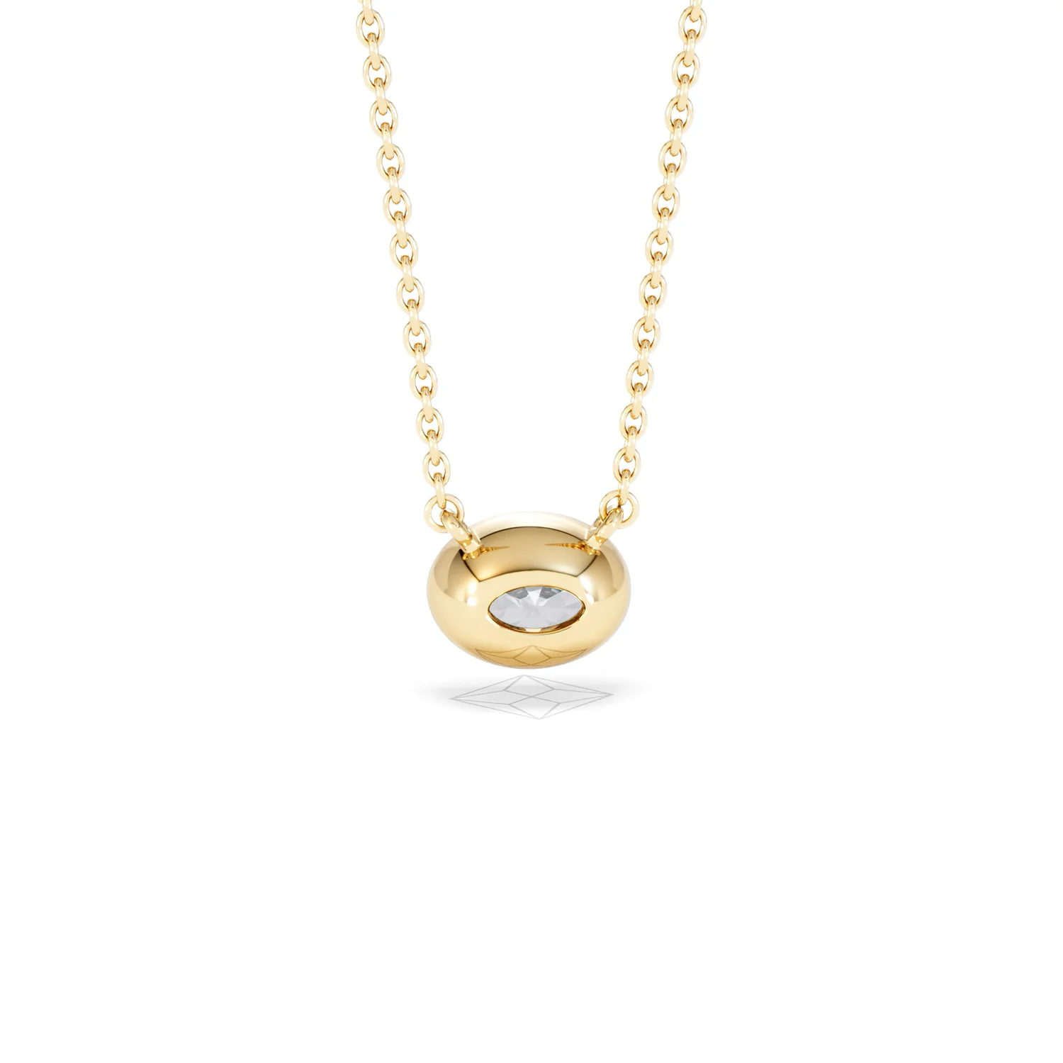 Horizon Oval Cut Lab Diamond Solitaire Necklace 0.50ct H/SI in 9K Gold - Image 51