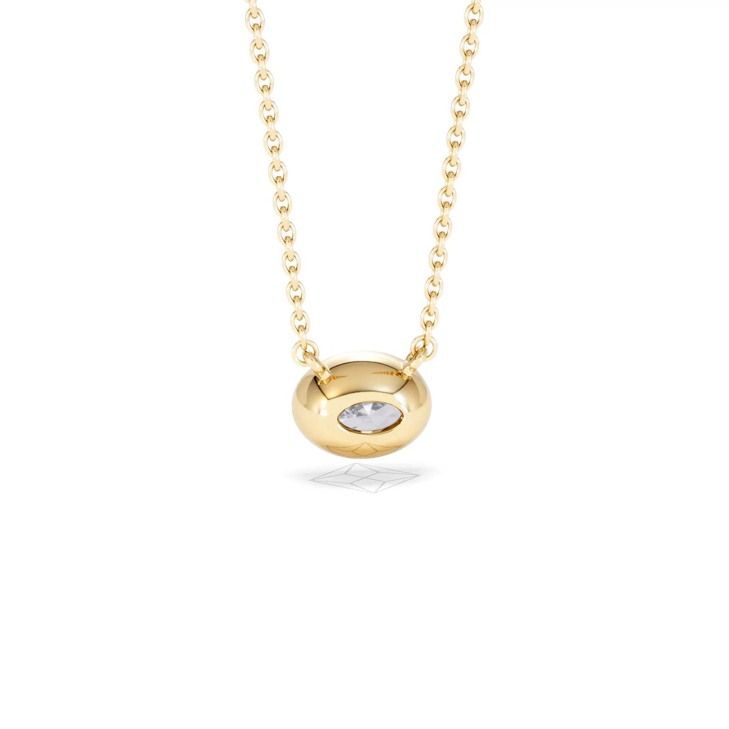 Horizon Oval Cut Lab Diamond Solitaire Necklace 0.50ct H/SI in 9K Gold - Image 52