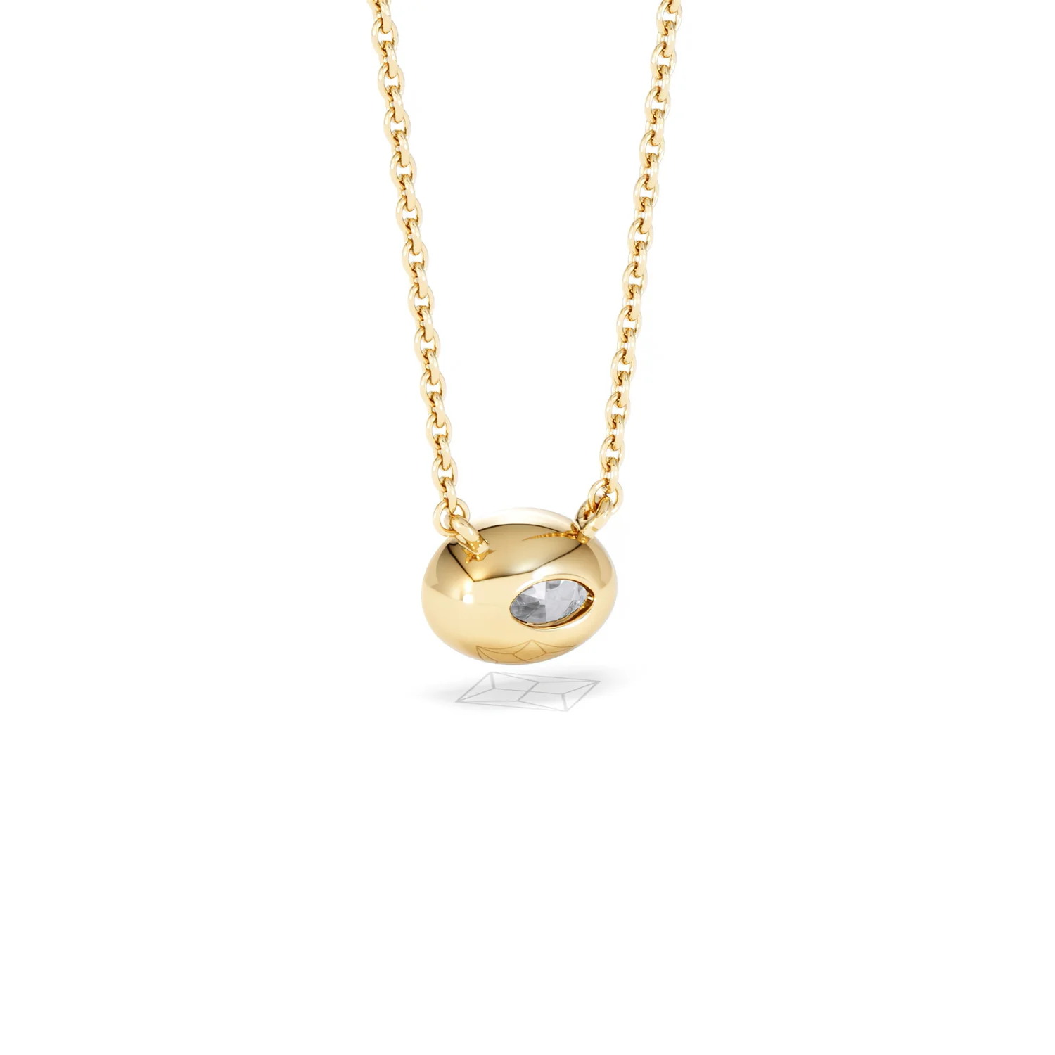 Horizon Oval Cut Lab Diamond Solitaire Necklace 0.50ct H/SI in 9K Gold - Image 56
