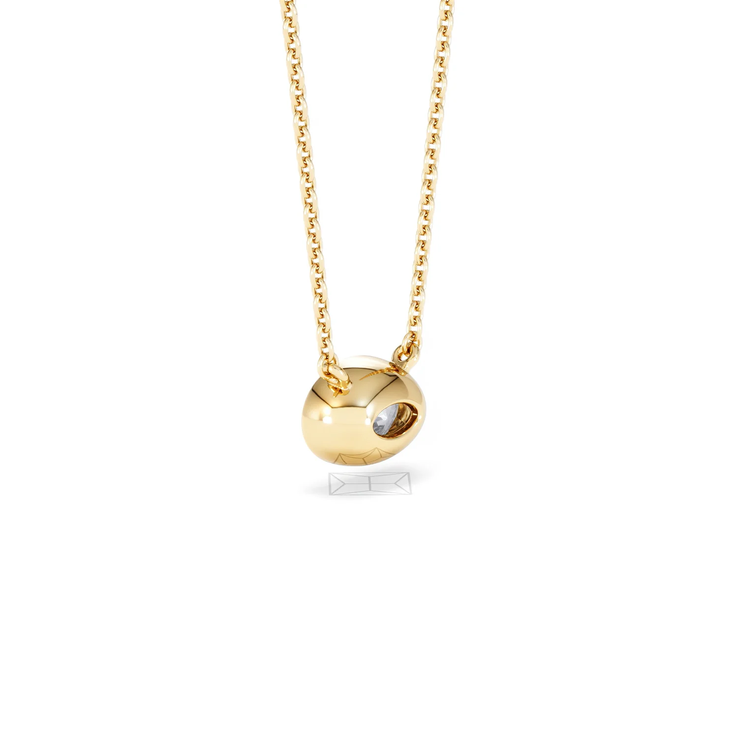 Horizon Oval Cut Lab Diamond Solitaire Necklace 0.50ct H/SI in 9K Gold - Image 60