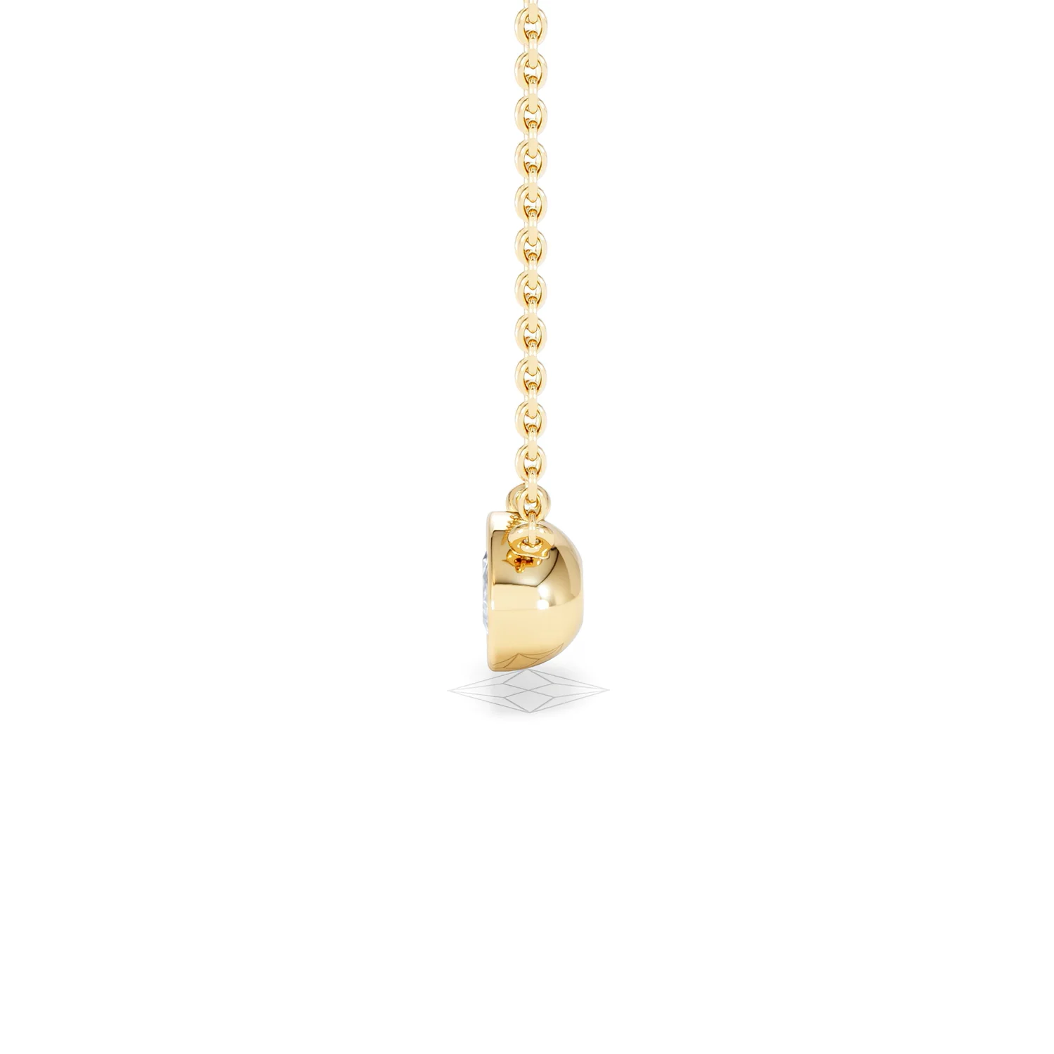 Horizon Oval Cut Lab Diamond Solitaire Necklace 0.50ct H/SI in 9K Gold - Image 70