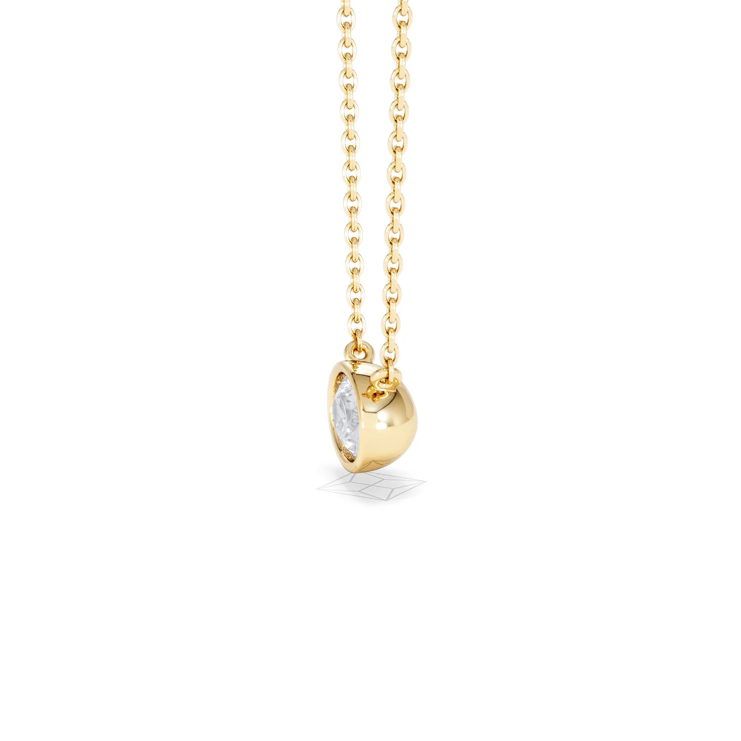 Horizon Oval Cut Lab Diamond Solitaire Necklace 0.50ct H/SI in 9K Gold - Image 73
