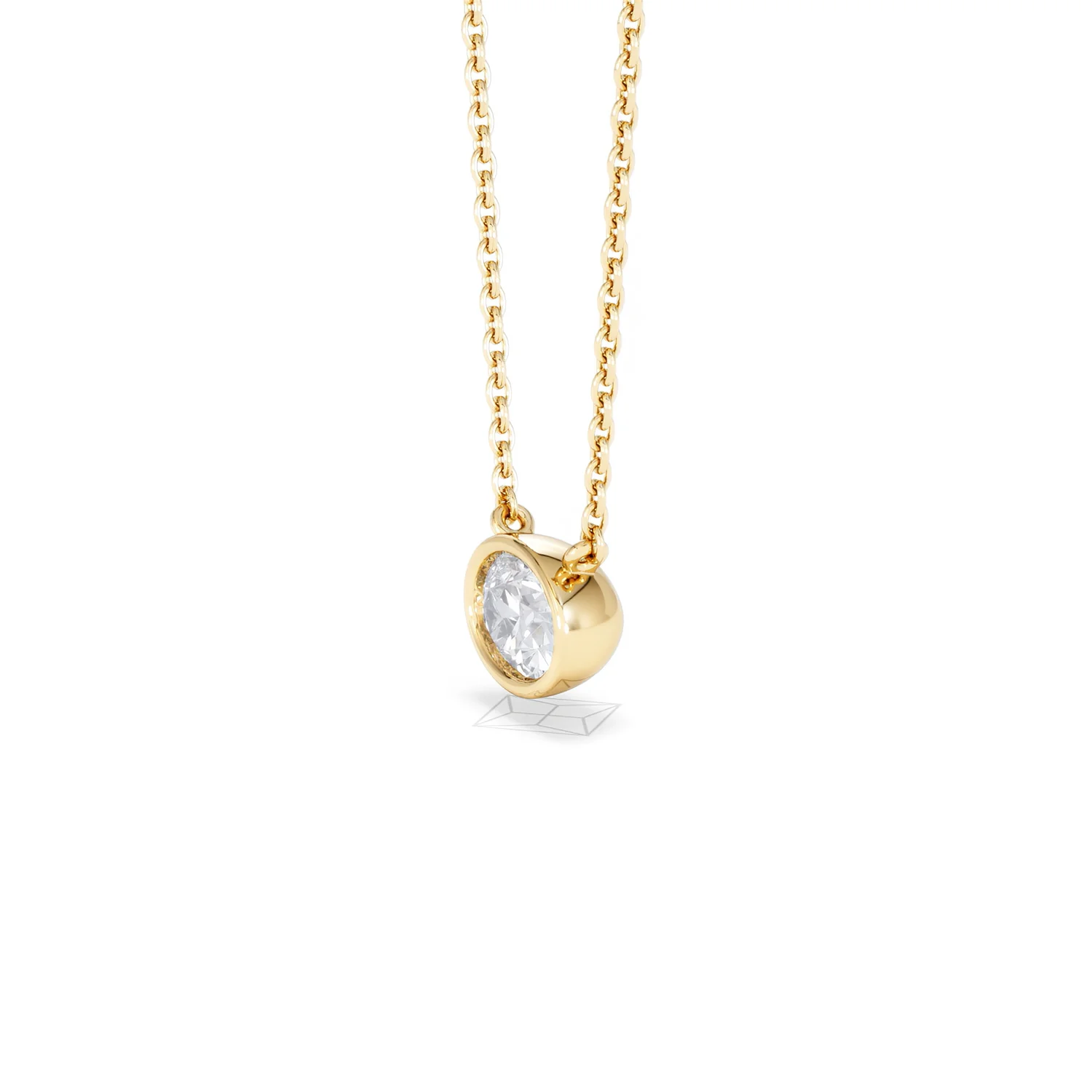 Horizon Oval Cut Lab Diamond Solitaire Necklace 0.50ct H/SI in 9K Gold - Image 76