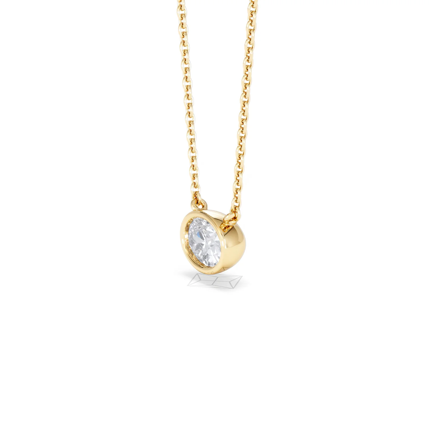 Horizon Oval Cut Lab Diamond Solitaire Necklace 0.50ct H/SI in 9K Gold - Image 77