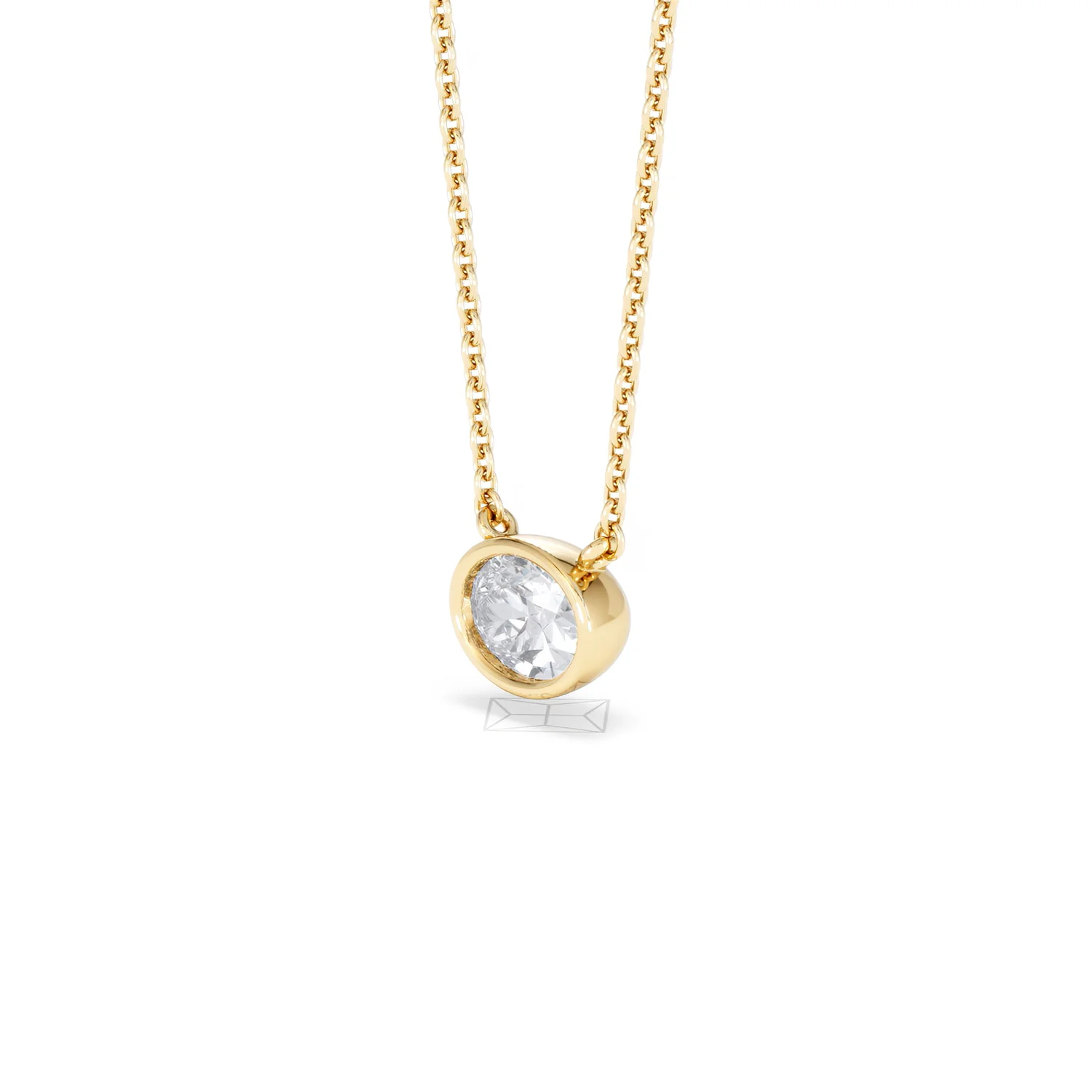 Horizon Oval Cut Lab Diamond Solitaire Necklace 0.50ct H/SI in 9K Gold - Image 79