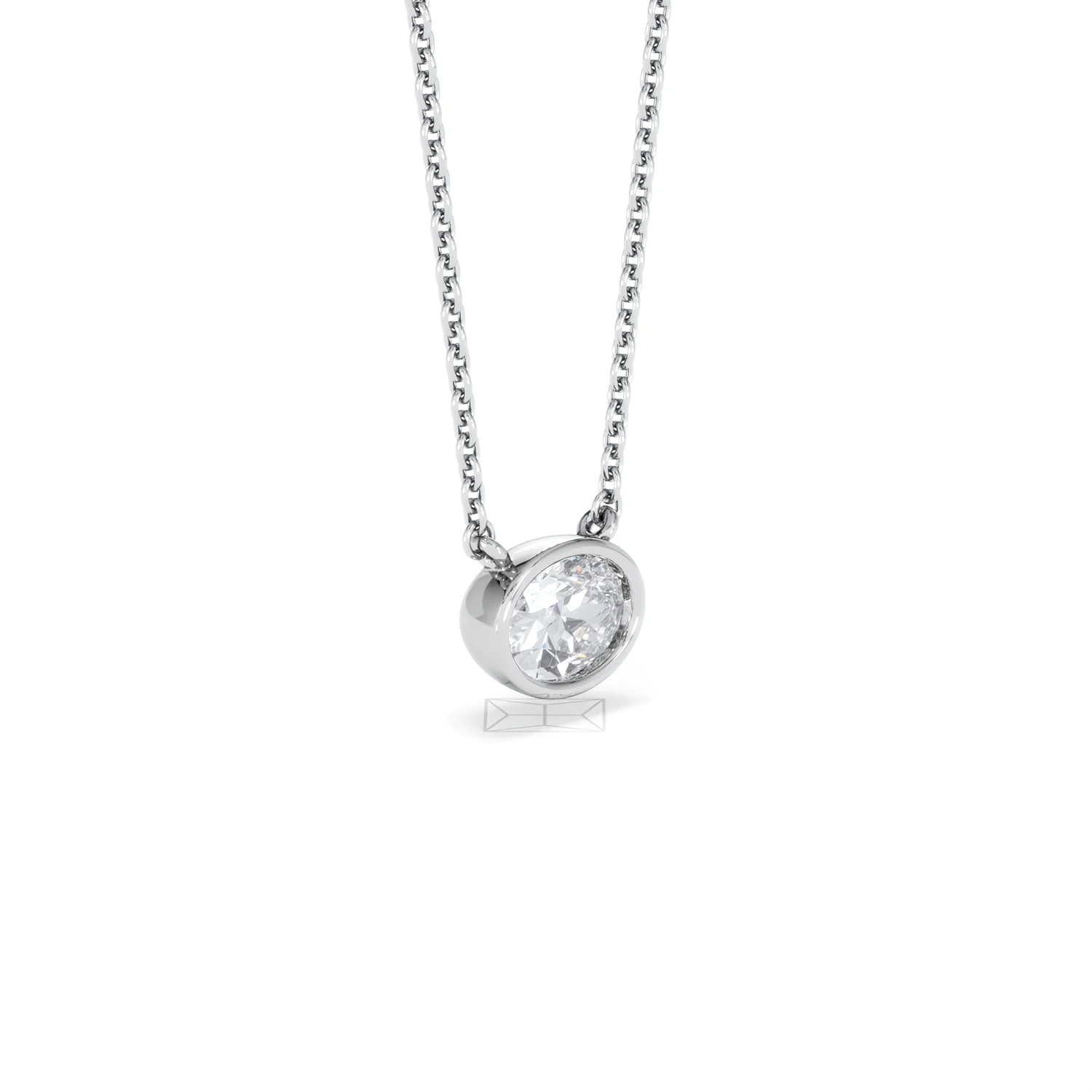 Horizon Oval Cut Lab Diamond Solitaire Necklace 0.50ct H/SI in 9K White Gold - Image 20