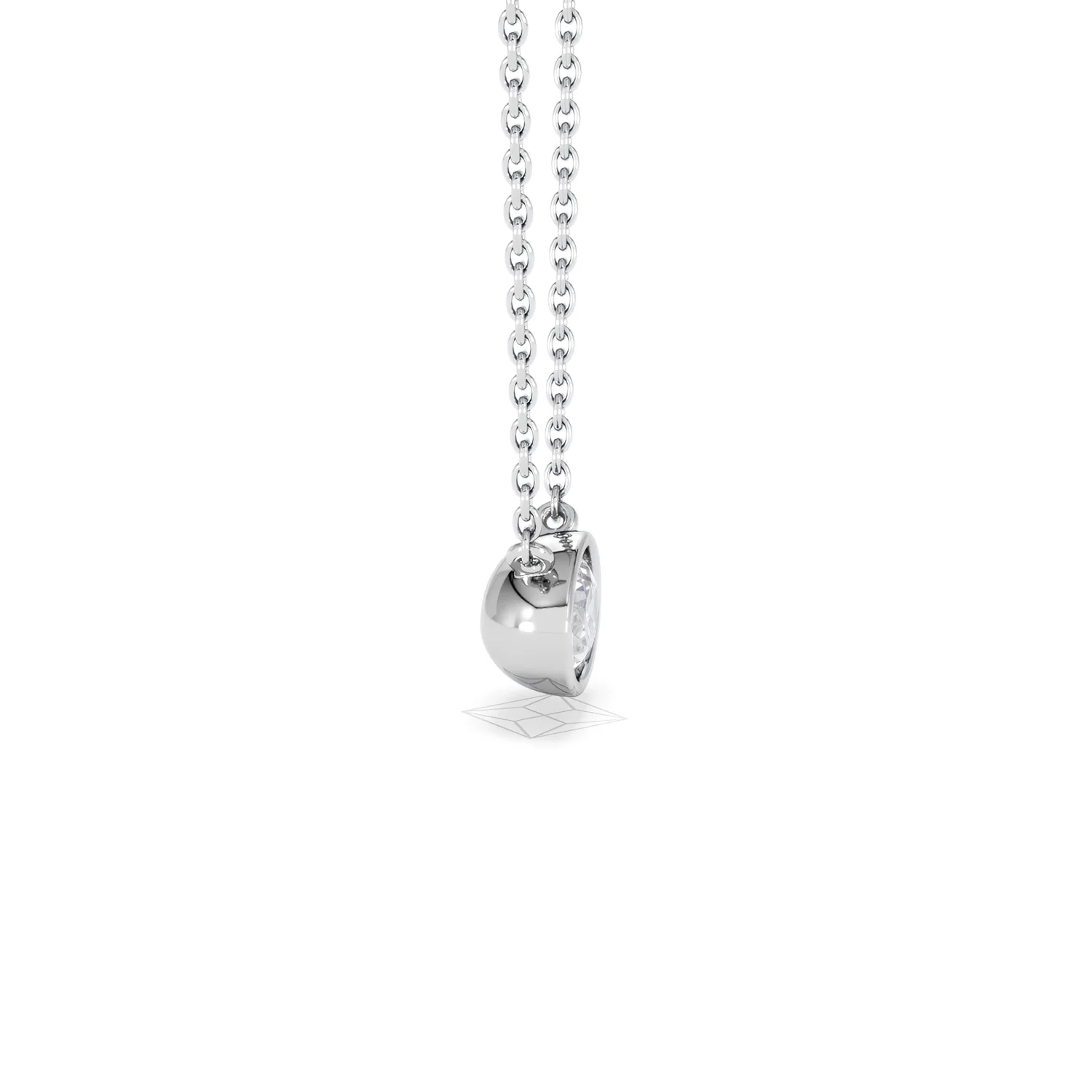 Horizon Oval Cut Lab Diamond Solitaire Necklace 0.50ct H/SI in 9K White Gold - Image 28