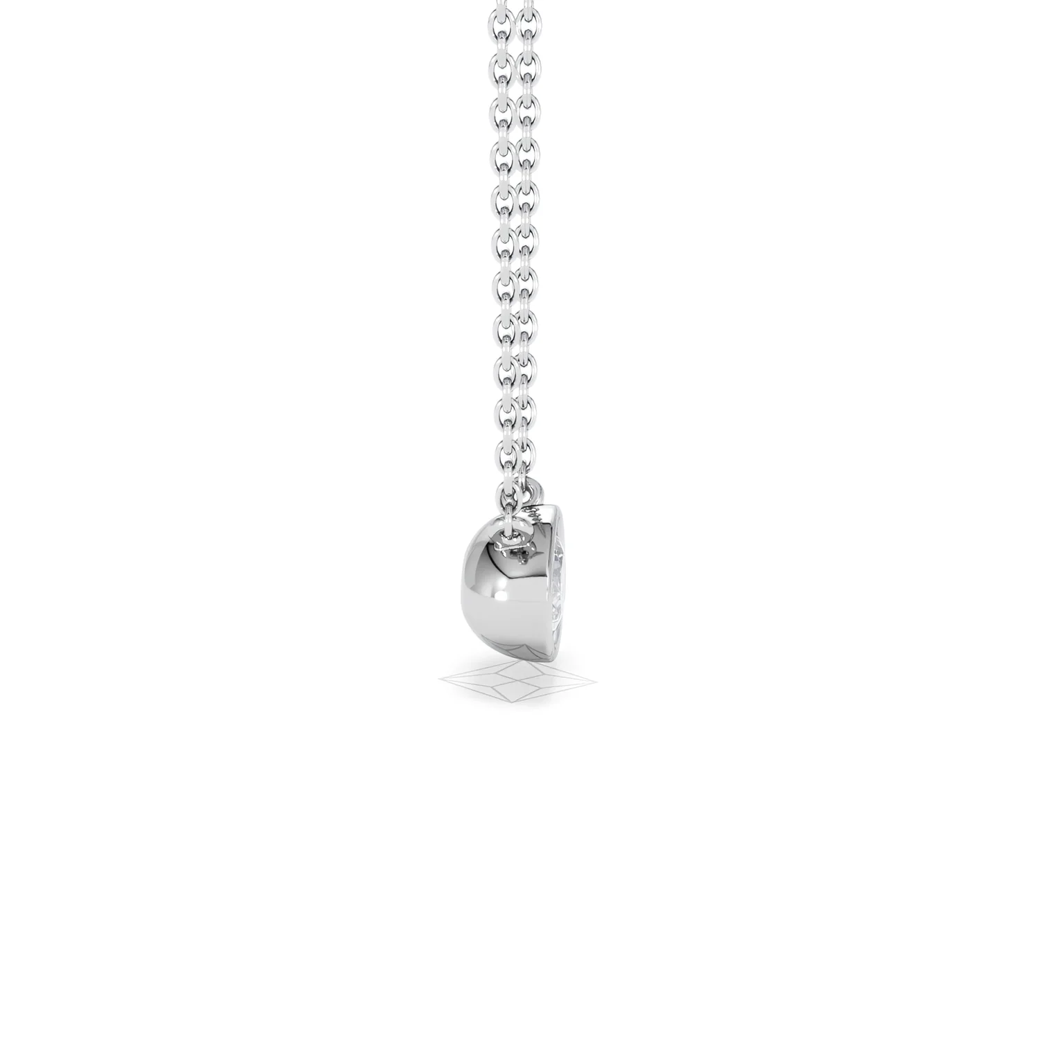 Horizon Oval Cut Lab Diamond Solitaire Necklace 0.50ct H/SI in 9K White Gold - Image 29